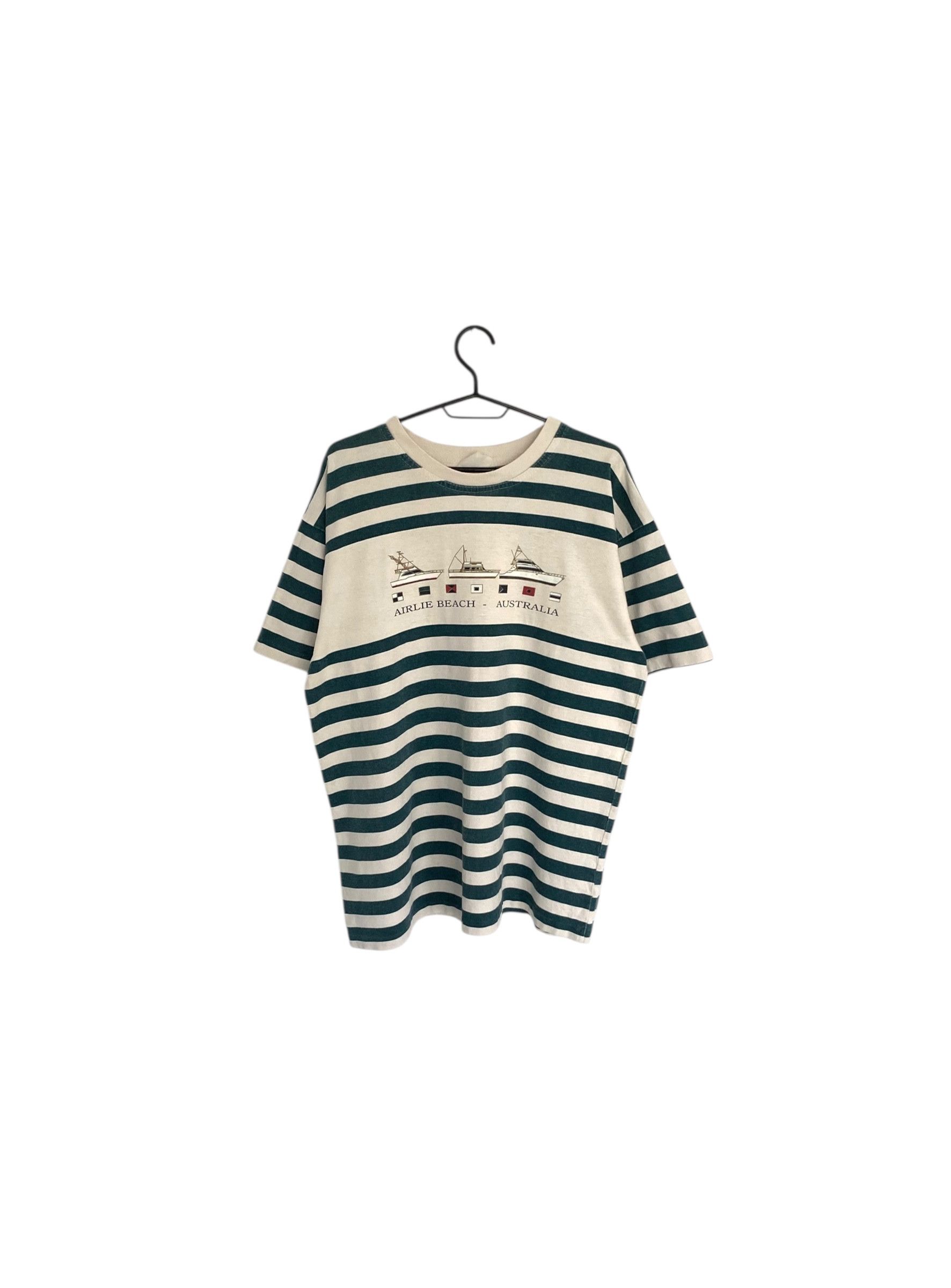 Vintage Australia Airlie beach striped single stitch tee Size US L / EU 52-54 / 3 - 1 Thumbnail