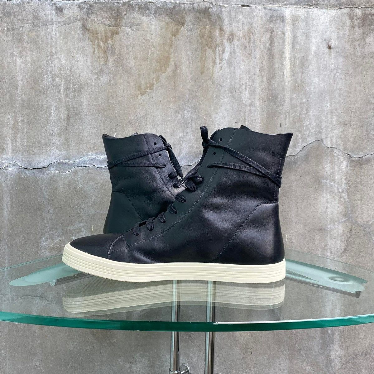 Rick Owens FW2016 ‘Mastodon’ OWENSCORP High Top Calf Leather Sneaker Size US 9.5 / EU 42-43 - 4 Thumbnail