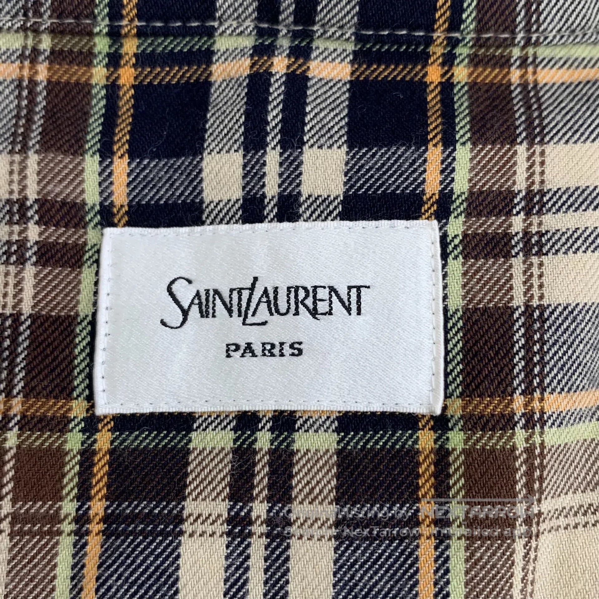 Saint Laurent Paris Saint Laurent Paris Contrast color check tie bow long slee Size M / US 6-8 / IT 42-44 - 5 Thumbnail