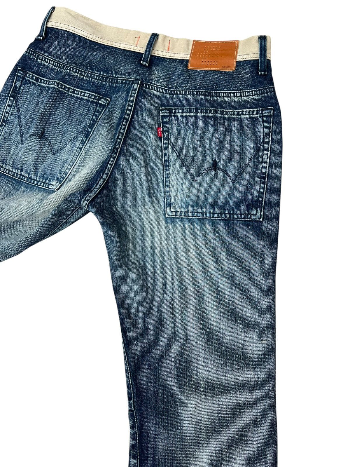 Edwin 2000s Edwin E-Function Mud Wash Fade Denim Bootcut Jeans Size US 32 / EU 48 - 18 Thumbnail