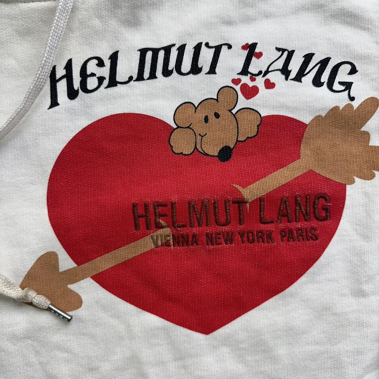 Helmut Lang White Helmut Lang hoodie with red heart design! Size US L / EU 52-54 / 3 - 3 Thumbnail