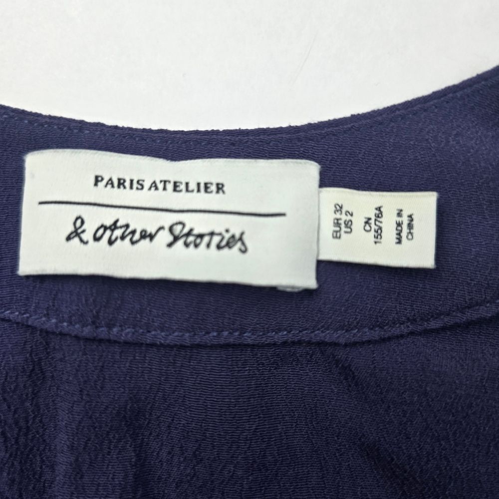& Other Stories & Other Stories -789 Embroidered Maxy Drsss Navy Women's siz Size XS / US 0-2 / IT 36-38 - 4 Thumbnail