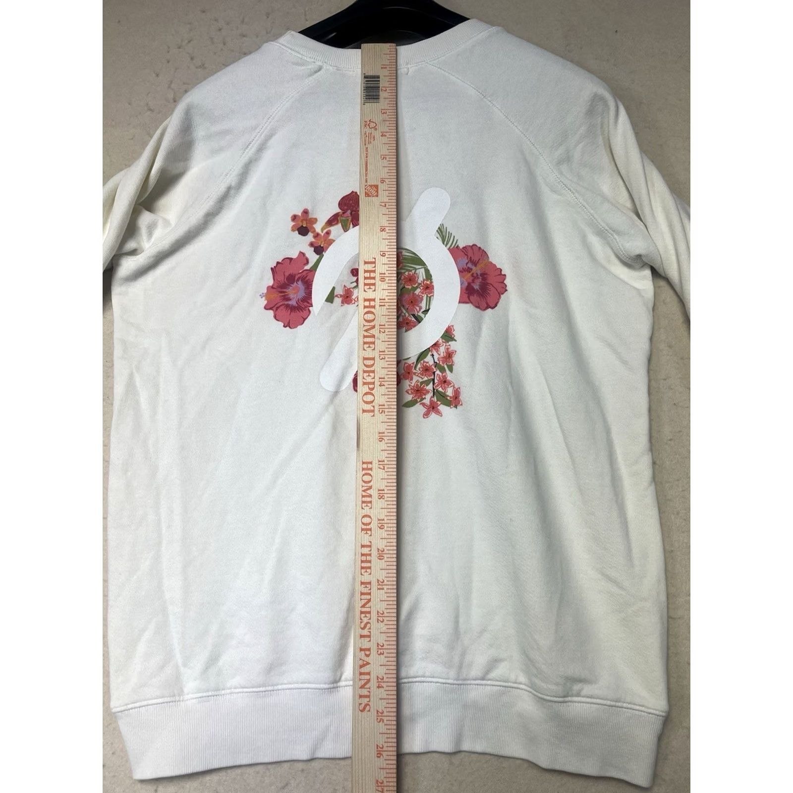 Logo 7 Peloton Sweatshirt Womens Size Small Pullover Floral Logo Cotton White Activewear Crew Neck Long Sleeve Shirt Size S / US 4 / IT 40 - 4 Thumbnail