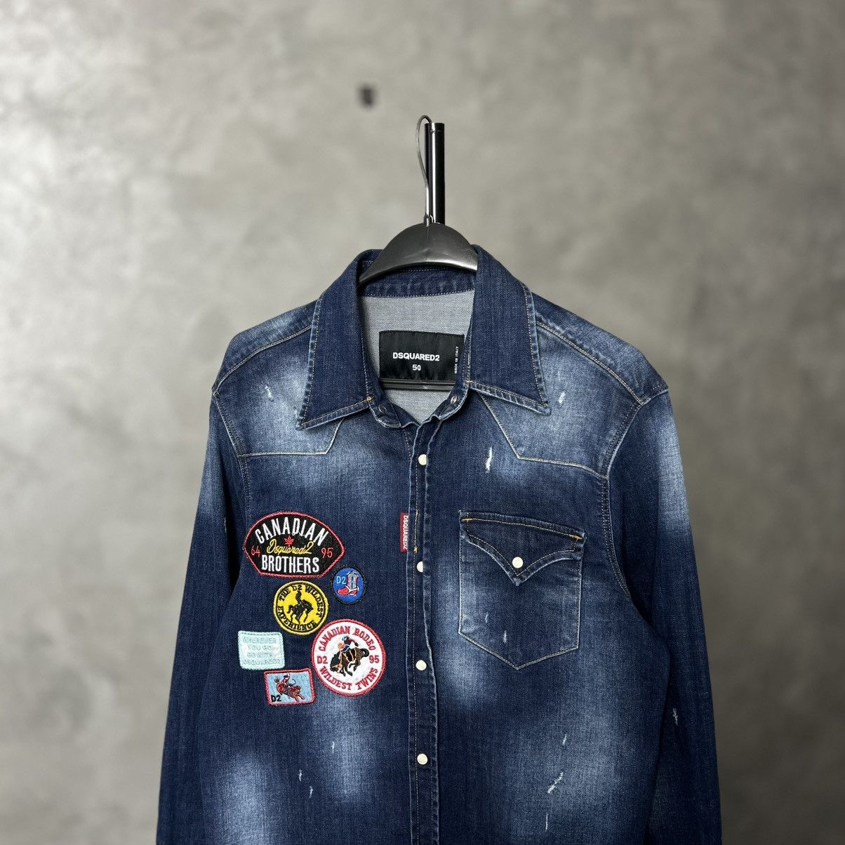 Dsquared2 Dsquared2 Distresses Western Denim Shirt With Patches Size US M / EU 48-50 / 2 - 2 Thumbnail