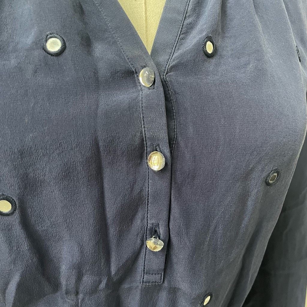 Lilly Pulitzer Lilly Pulitzer Turner Mirror Silk Navy Blue Shirt Dress $278 Size XS / US 0-2 / IT 36-38 - 8 Thumbnail