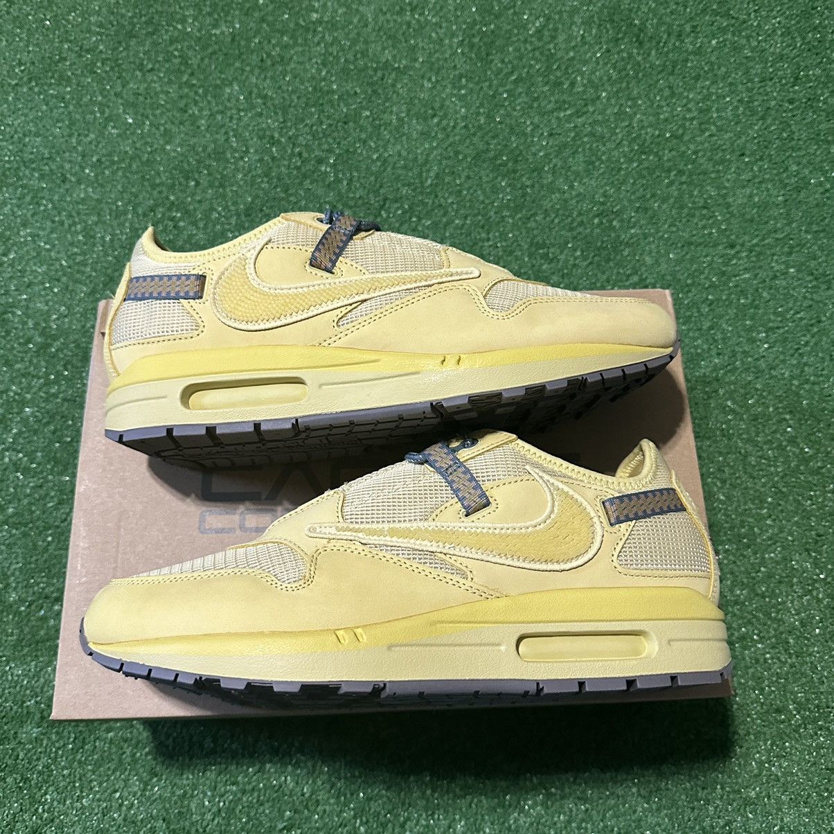 image of Nike Air Max 1 Travis Scott Saturn Gold Shoes, Men's (Size 10)