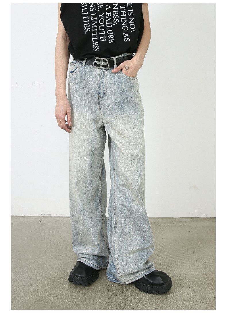 Japanese Brand American retro washed men's loose casual straight leg jeans Size US 32 / EU 48 - 2 Thumbnail