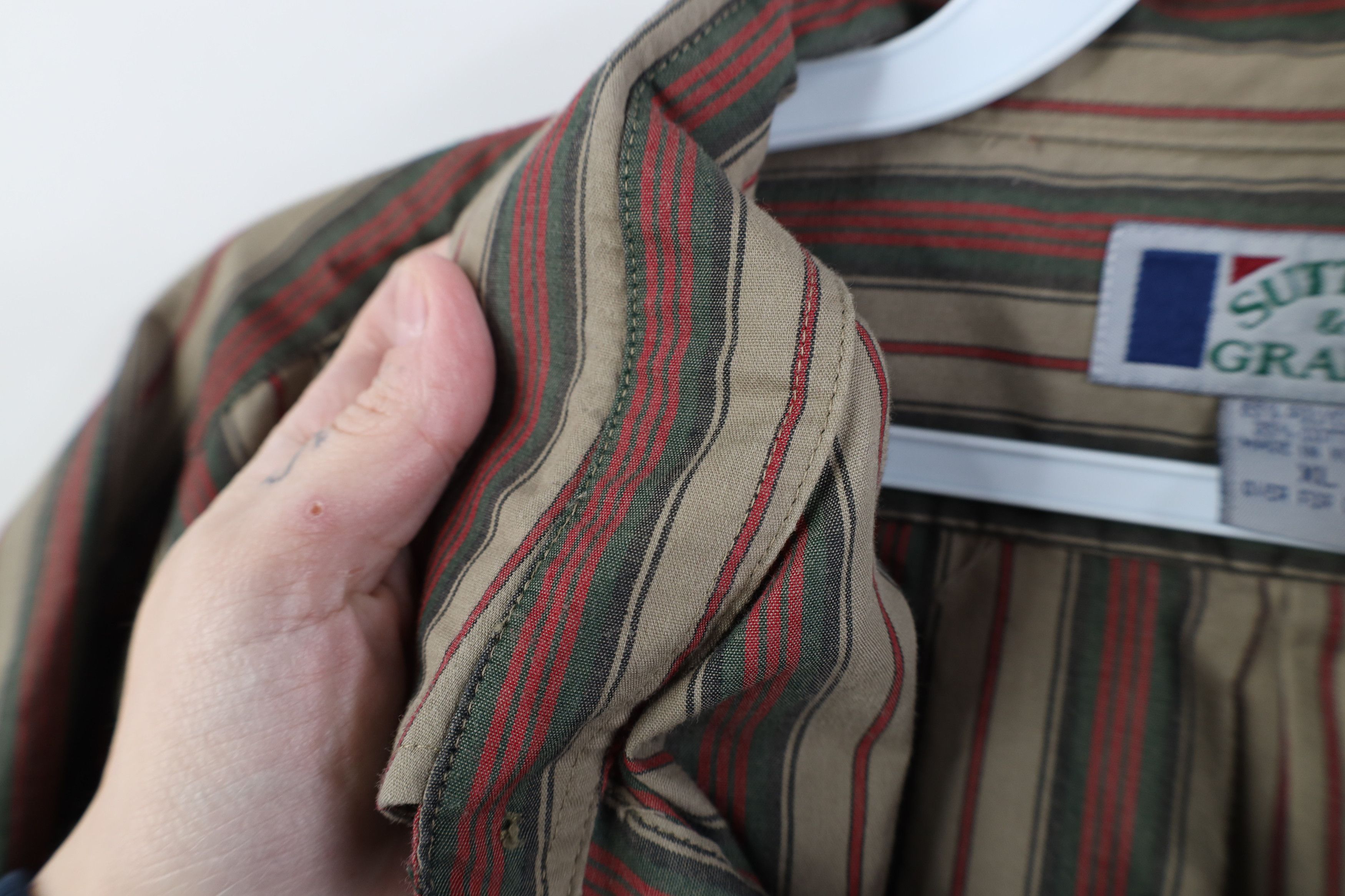 Vintage Vintage 90s Streetwear Striped Collared Button Down Shirt Size US XL / EU 56 / 4 - 6 Thumbnail