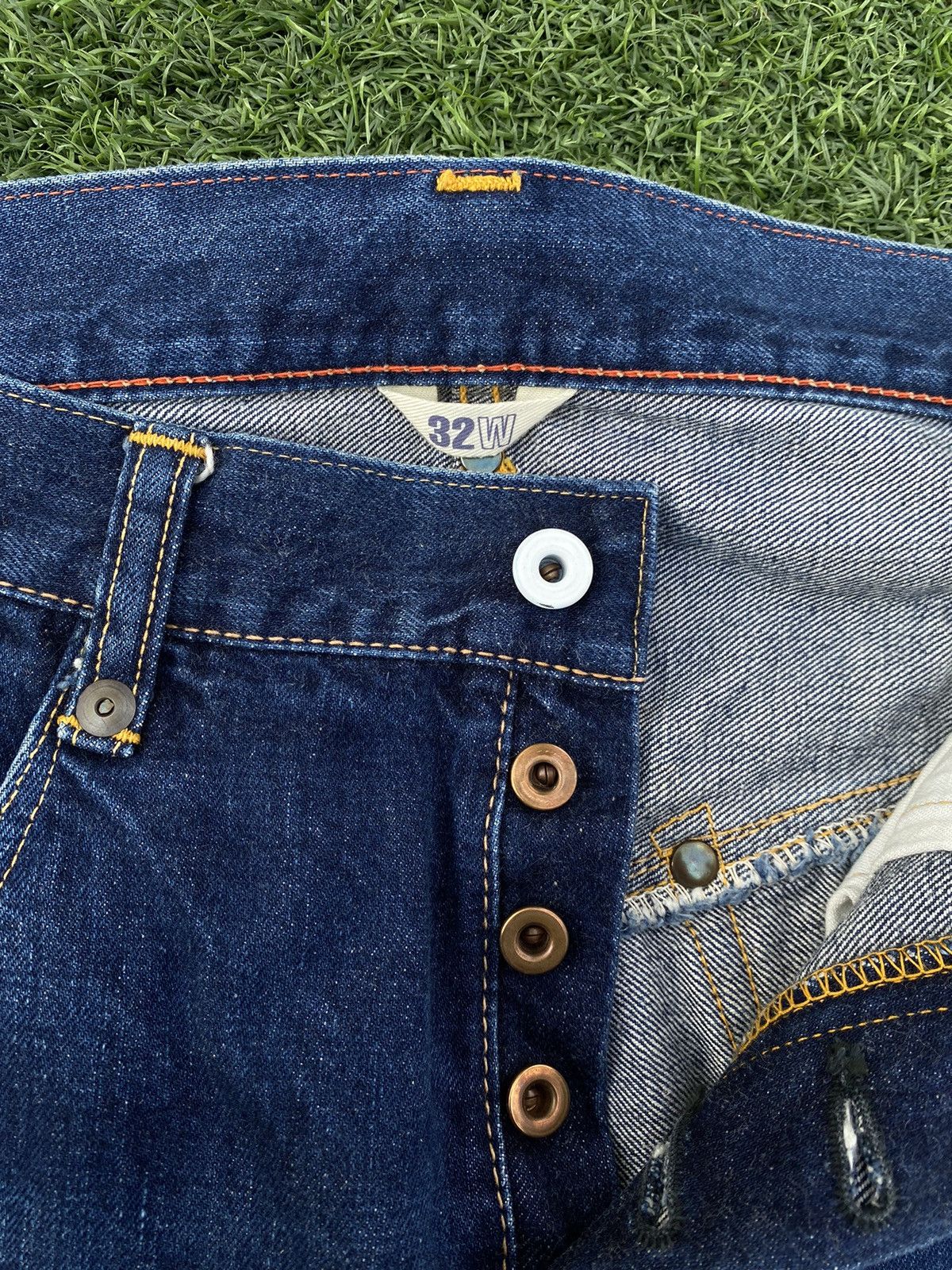 Evisu × Japanese Brand EVISU 9055 PHILIP GOSS LEATHER BUCKLE BACK SELVEDGE Size US 35 - 8 Thumbnail