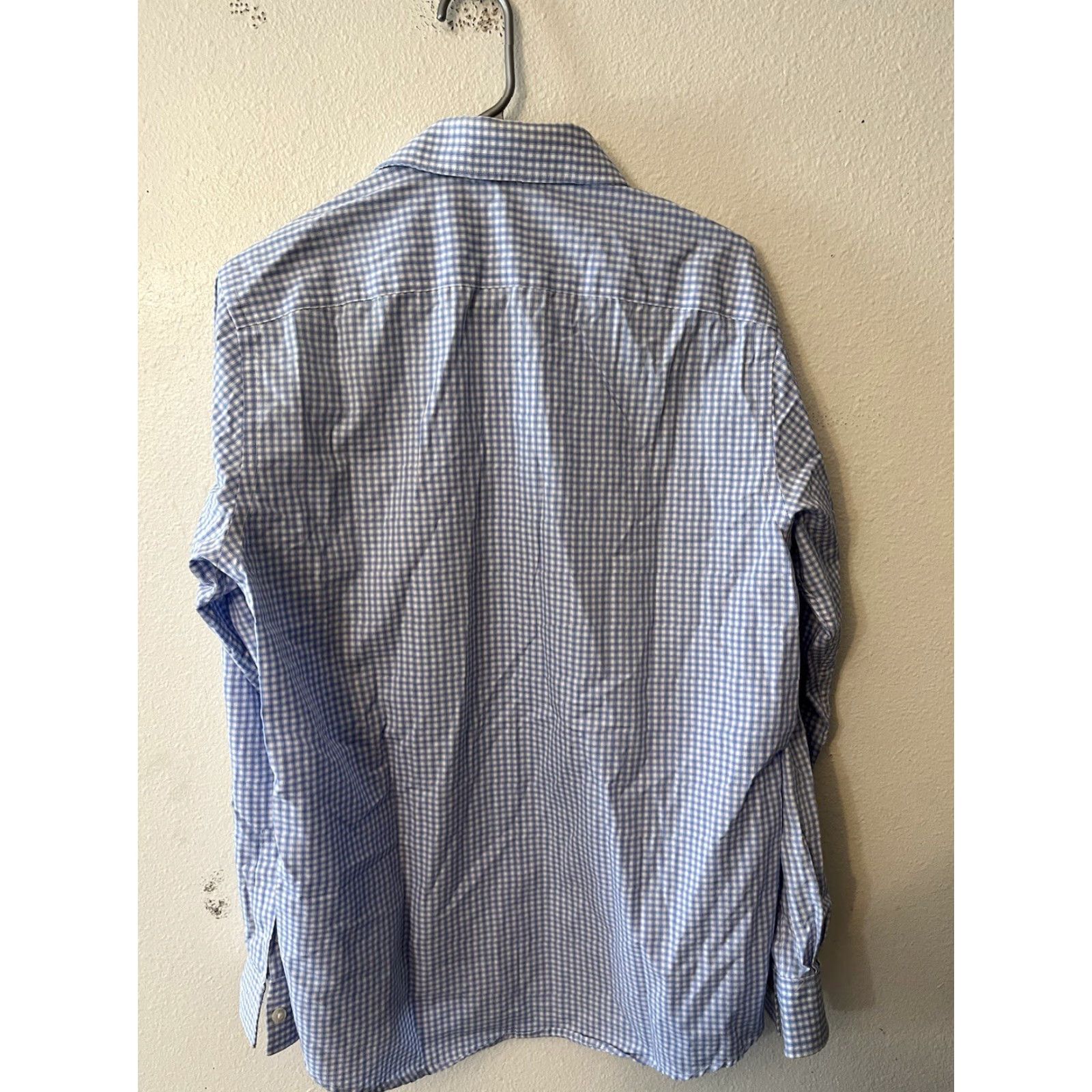 Michael Kors Michael Kors Button-Front Shirt Mens Regular Fit Blue Gingham No Iron Long Sleeve 15.5 Men Size US M / EU 48-50 / 2 - 2 Thumbnail