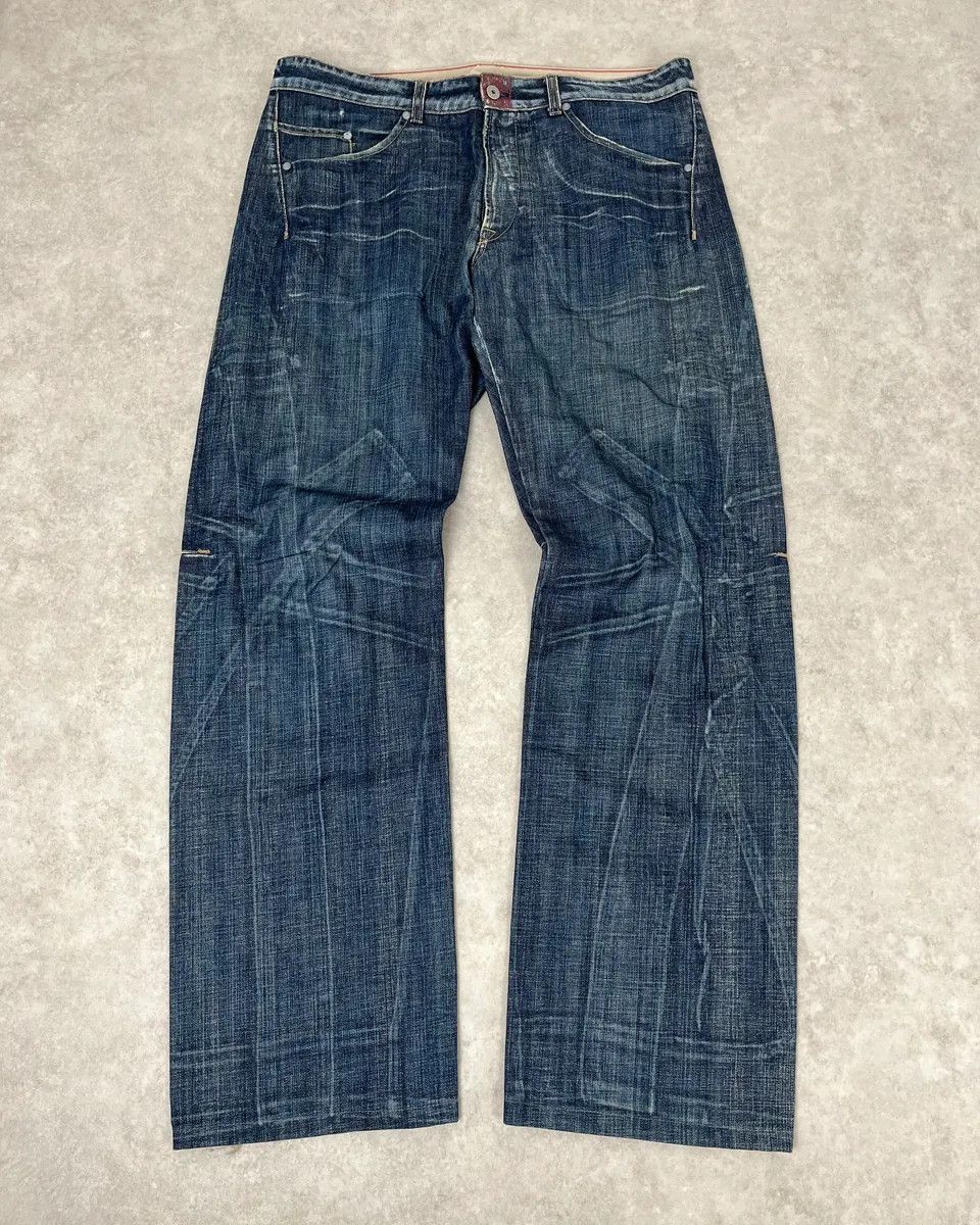Marithe + Francois Girbaud 2000s Marithé + François Girbaud Blue Large Denim Jeans Size US 37 - 1 Thumbnail