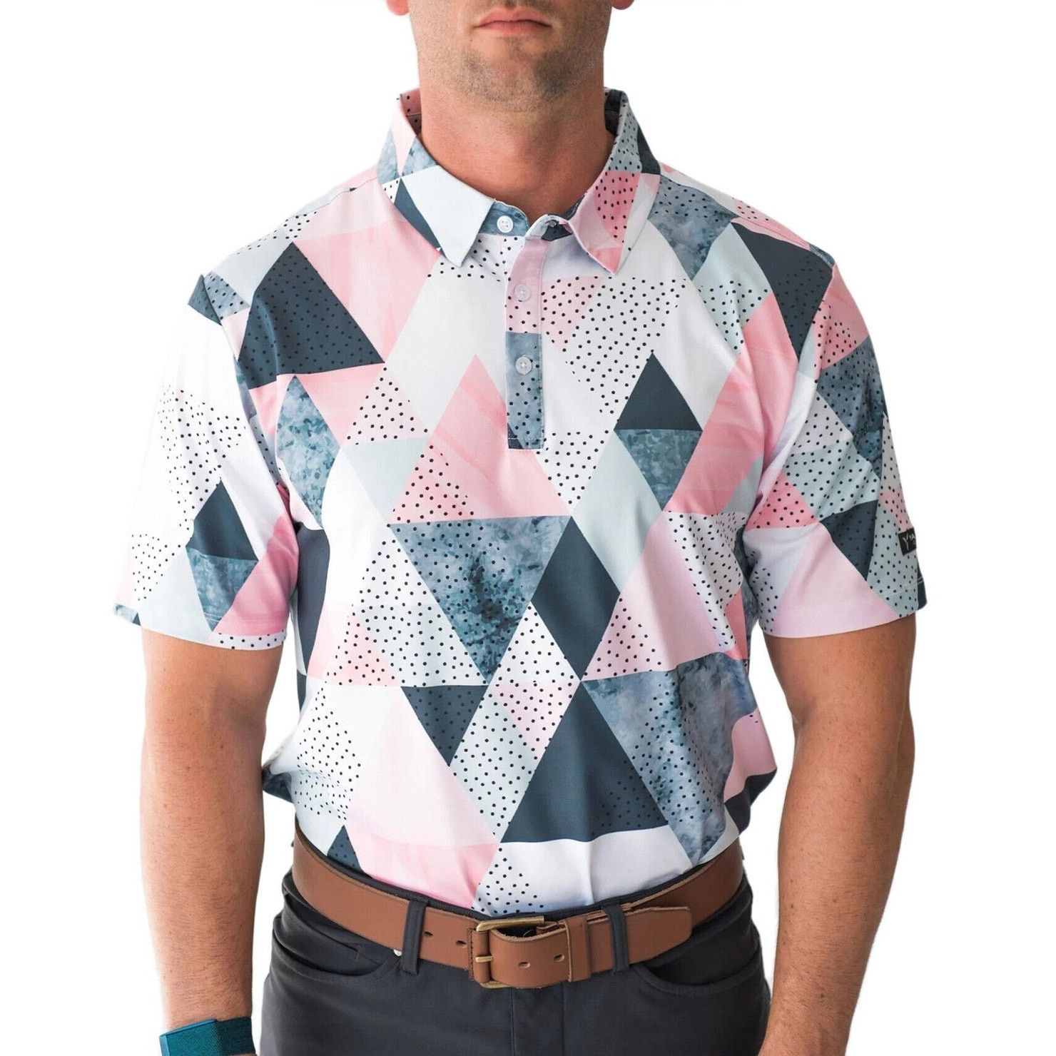 Patta Yatta Mens Geometric Golf Polo Shirt Size L Stretch Active Size US L / EU 52-54 / 3 - 1 Thumbnail
