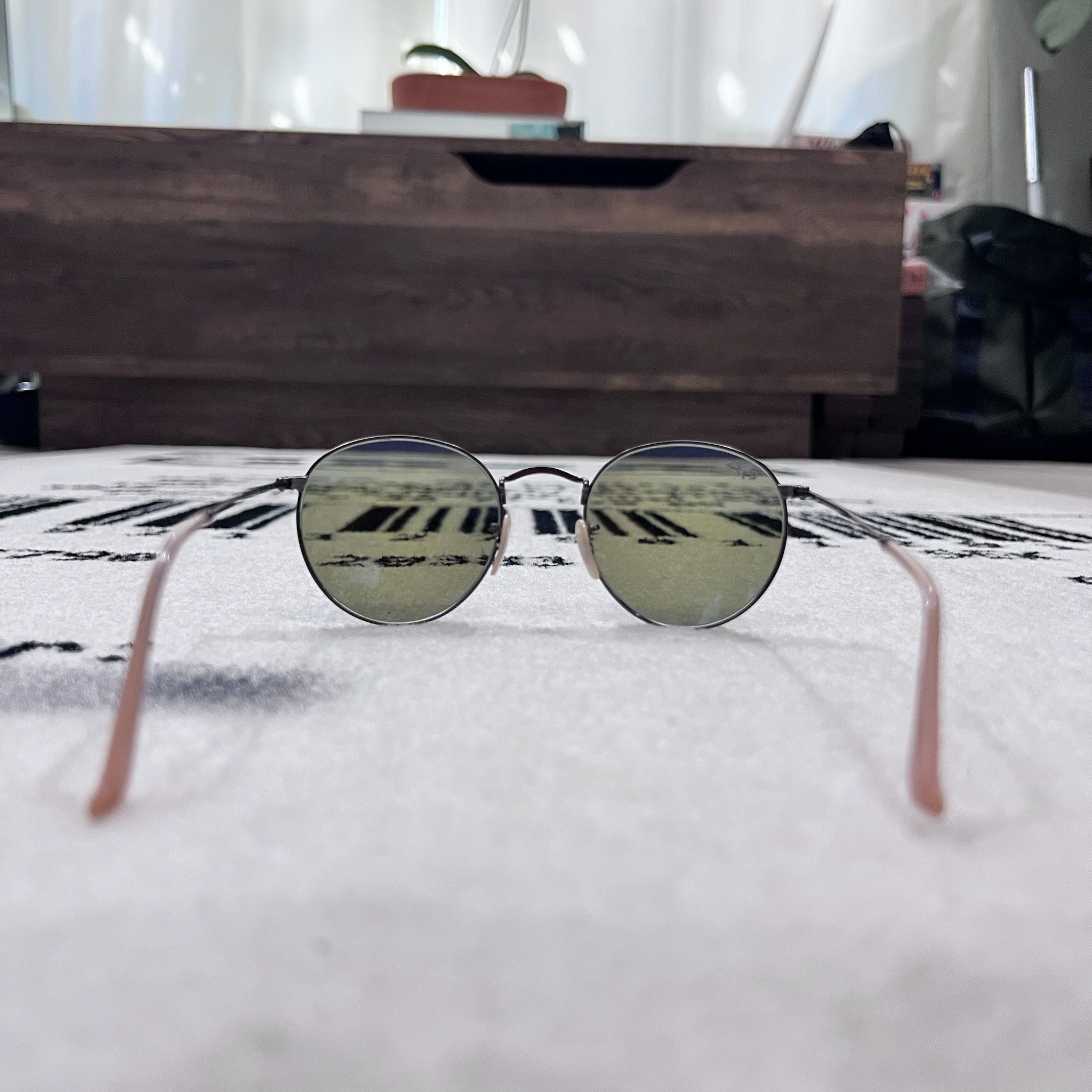 RayBan RayBan Round Flash Lenses Gunmetal Frame RB3447 Sunglasses Size ONE SIZE - 5 Thumbnail