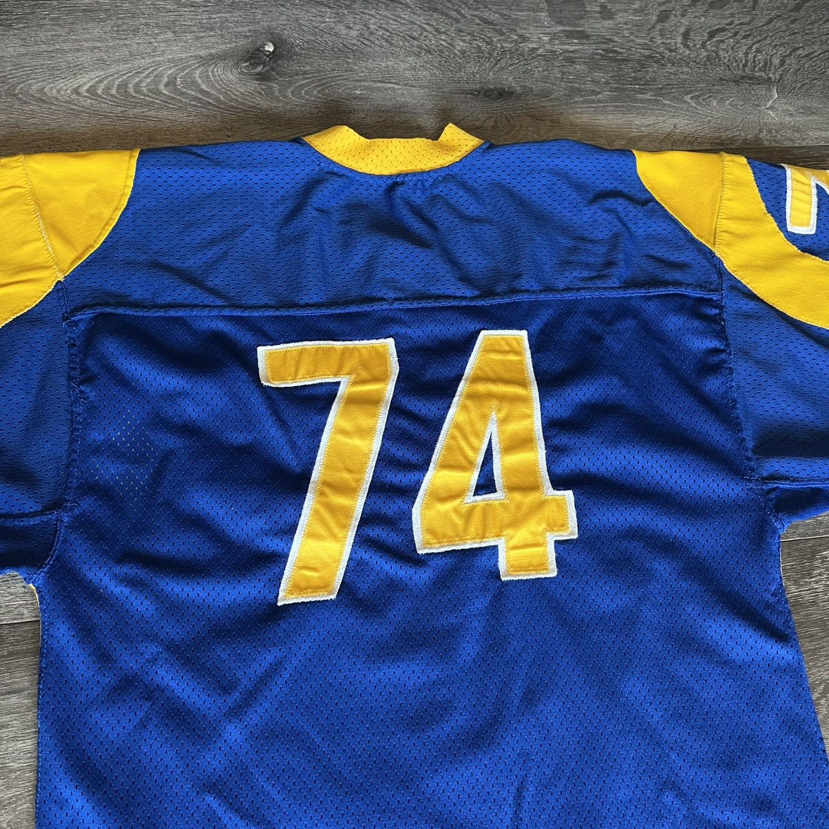 MacGregor × Vintage True Vintage 1960s Sand Knit Blue Yellow Football Jersey #74 Size US L / EU 52-54 / 3 - 5 Thumbnail