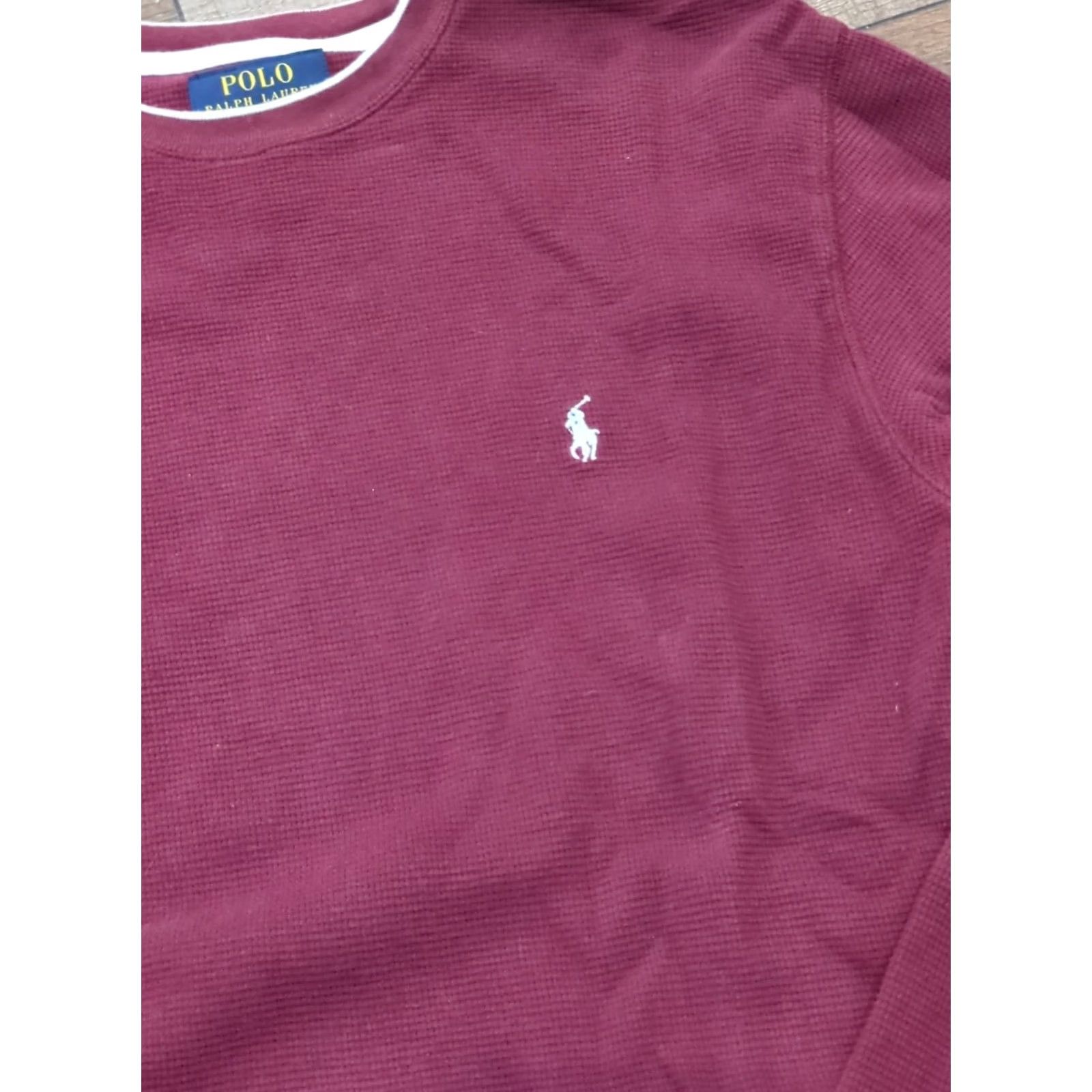 Polo Ralph Lauren Polo Ralph Lauren Shirt Men Medium Burgundy Waffle Knit Thermal Long Sleeve Pony Size US M / EU 48-50 / 2 - 2 Thumbnail