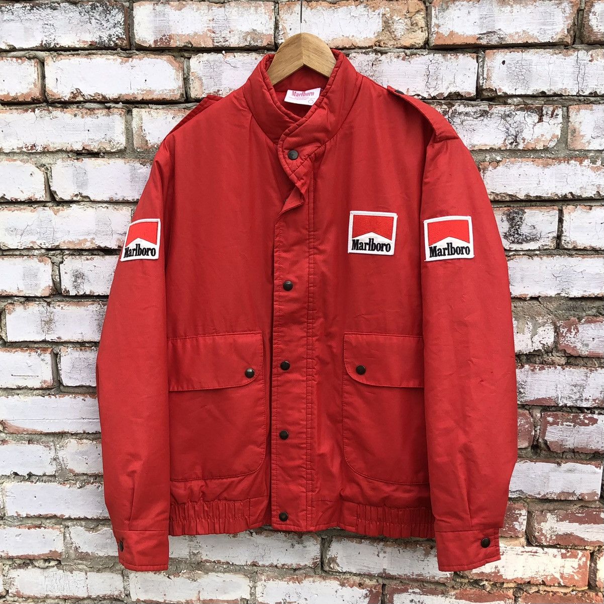 Marlboro Vintage 90s Marlboro Big Logo Racing Bomber Jacket Size US L / EU 52-54 / 3 - 3 Thumbnail