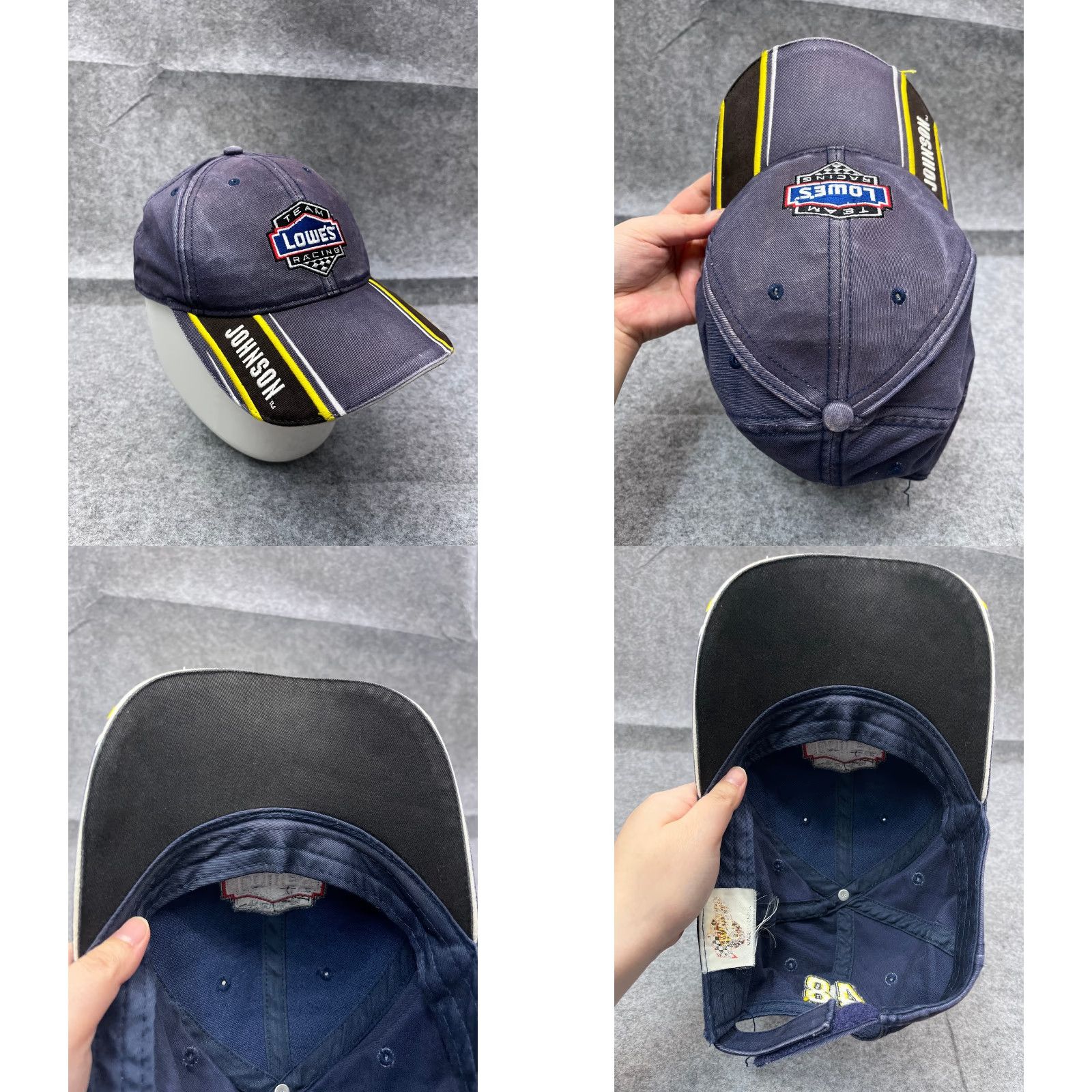 Chase Authentics Team Lowes Racing Team Hat Cap Strap Back Adult One Size Blue 100% Cotton #48 Size ONE SIZE - 8 Thumbnail