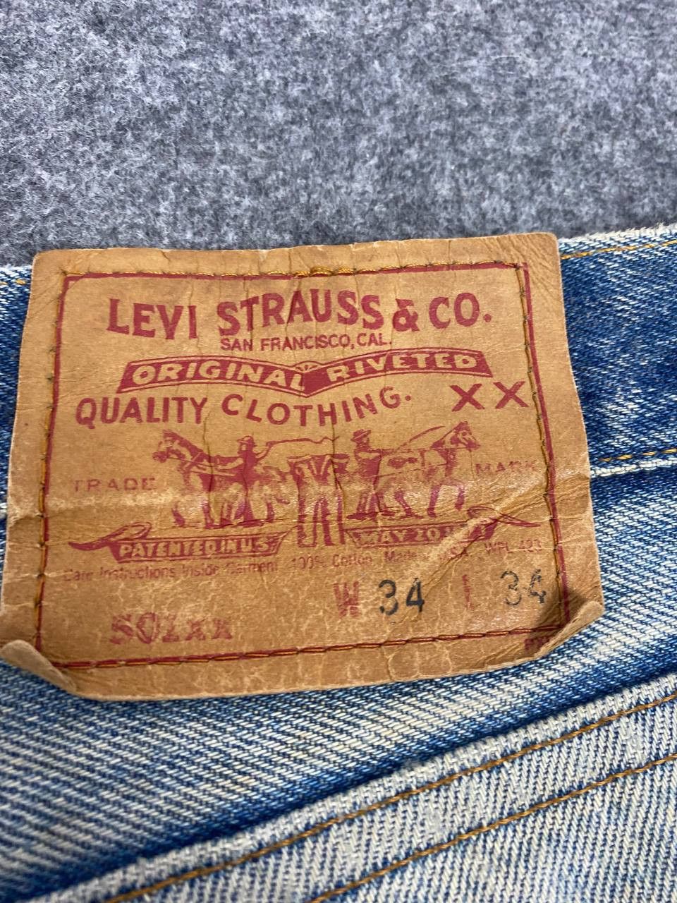 Levi's vintage levis 501xx distressed denim nice design Size US 35 - 5 Thumbnail