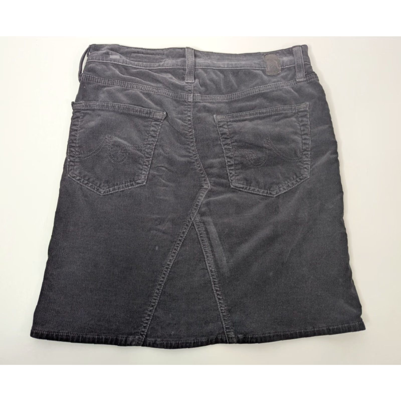 Vintage AG Adriano Goldschmied Mid Box Corduroy Mini Skirt 26 Black Size 26" / US 2 / IT 38 - 2 Thumbnail