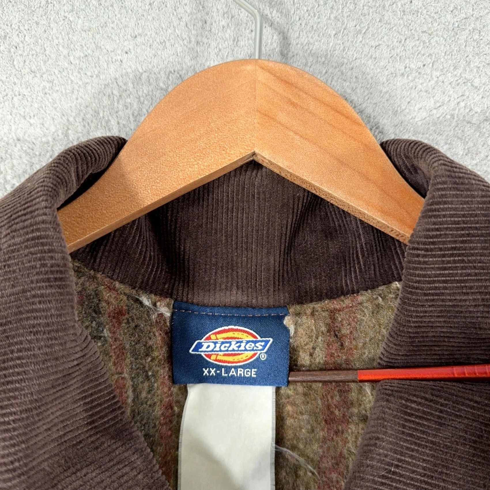 Dickies VINTAGE Dickies Jacket Corduroy Collar 2XL Brown Canvas Work Quilted Lined Insulated Wool 90s Mens Size US XXL / EU 58 / 5 - 2 Thumbnail