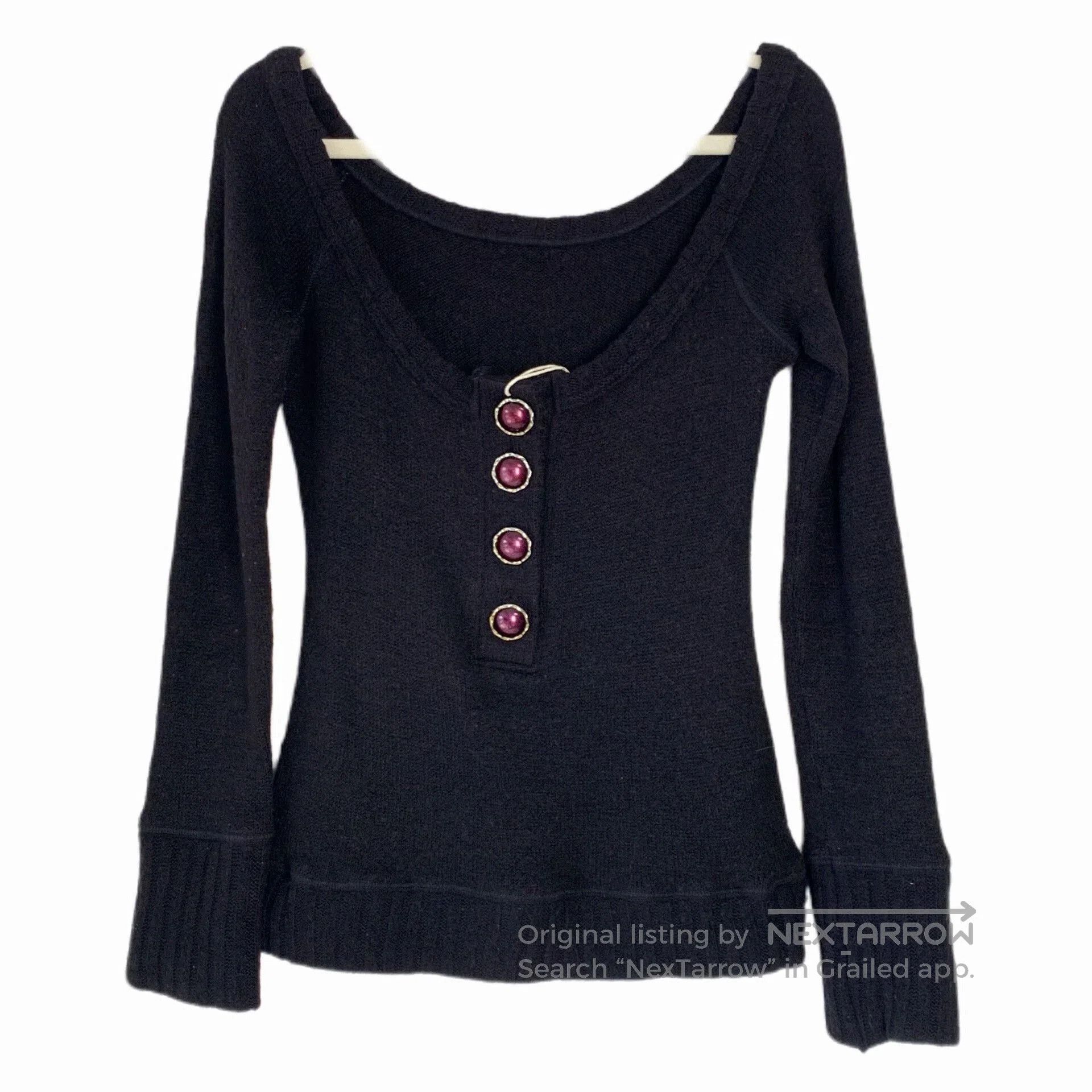 D.A.T.E. d.i.a Black T-shirt with Decorative Buttons. Size M / US 6-8 / IT 42-44 - 1 Thumbnail