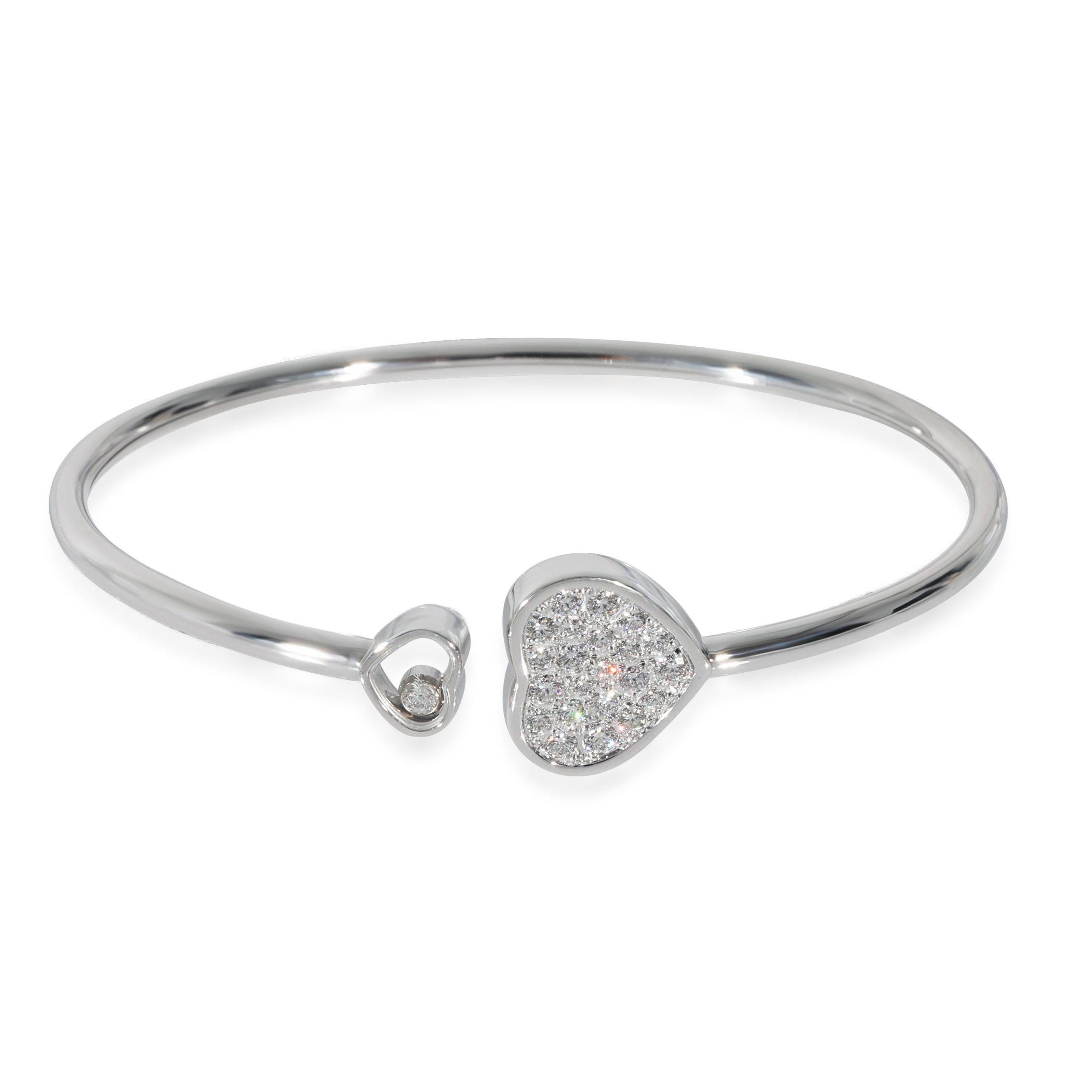 image of Chopard Happy Heart Diamond Bracelet In 18K White Gold 0.45 Ctw, Women's