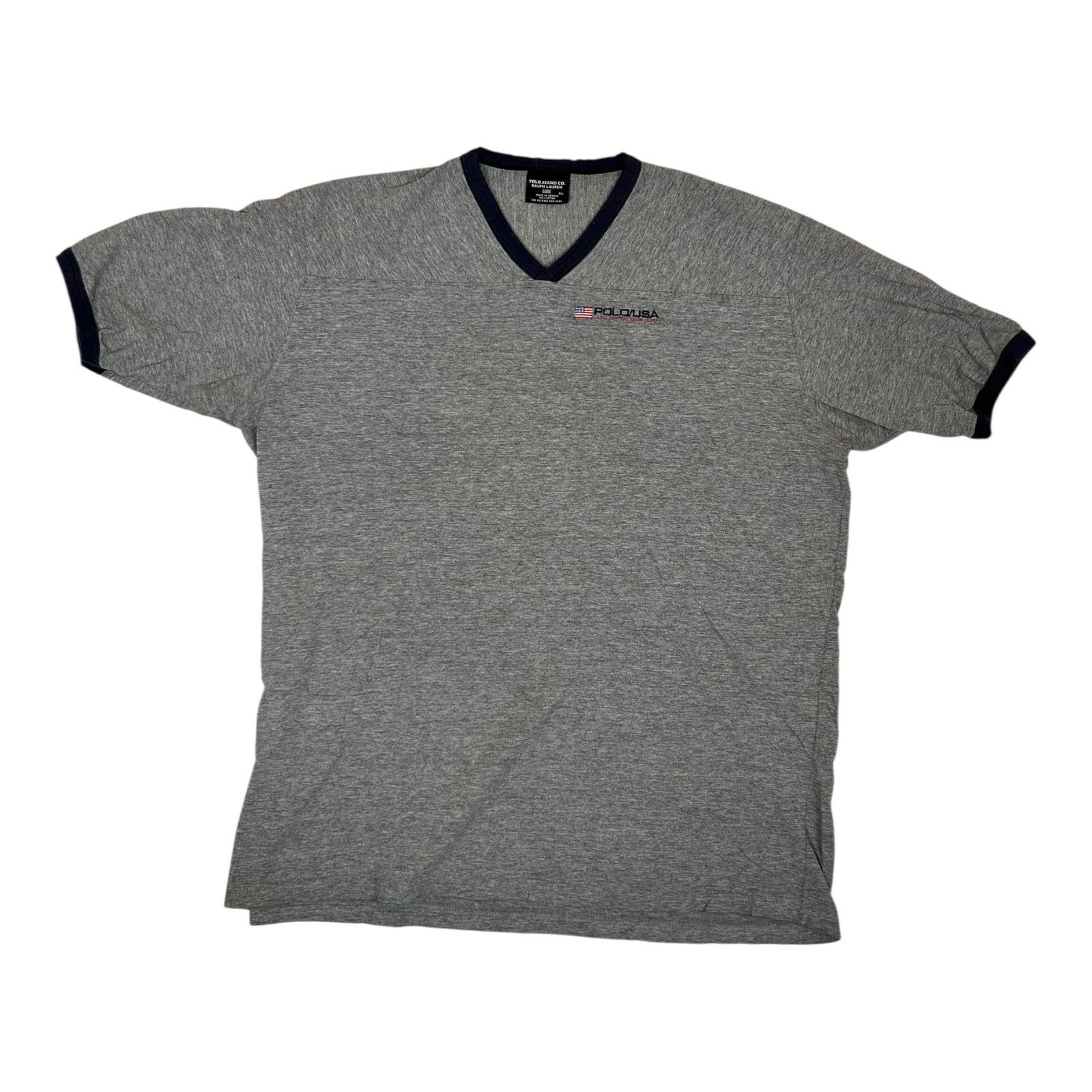 Ralph Lauren Vintage Polo Jeans co Ralph Lauren V-Neck T-Shirt Size XL Y2 Size US XL / EU 56 / 4 - 1 Thumbnail