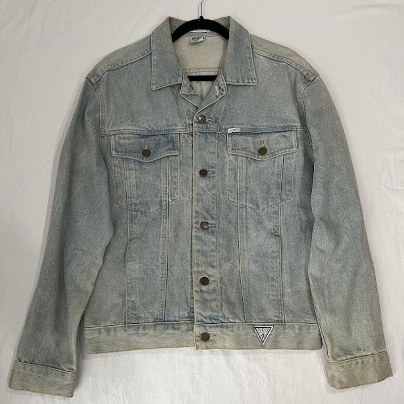 Guess VTG GUESS Georges Marciano Jacket Blue Acid Wash Denim L Size US L / EU 52-54 / 3 - 1 Thumbnail