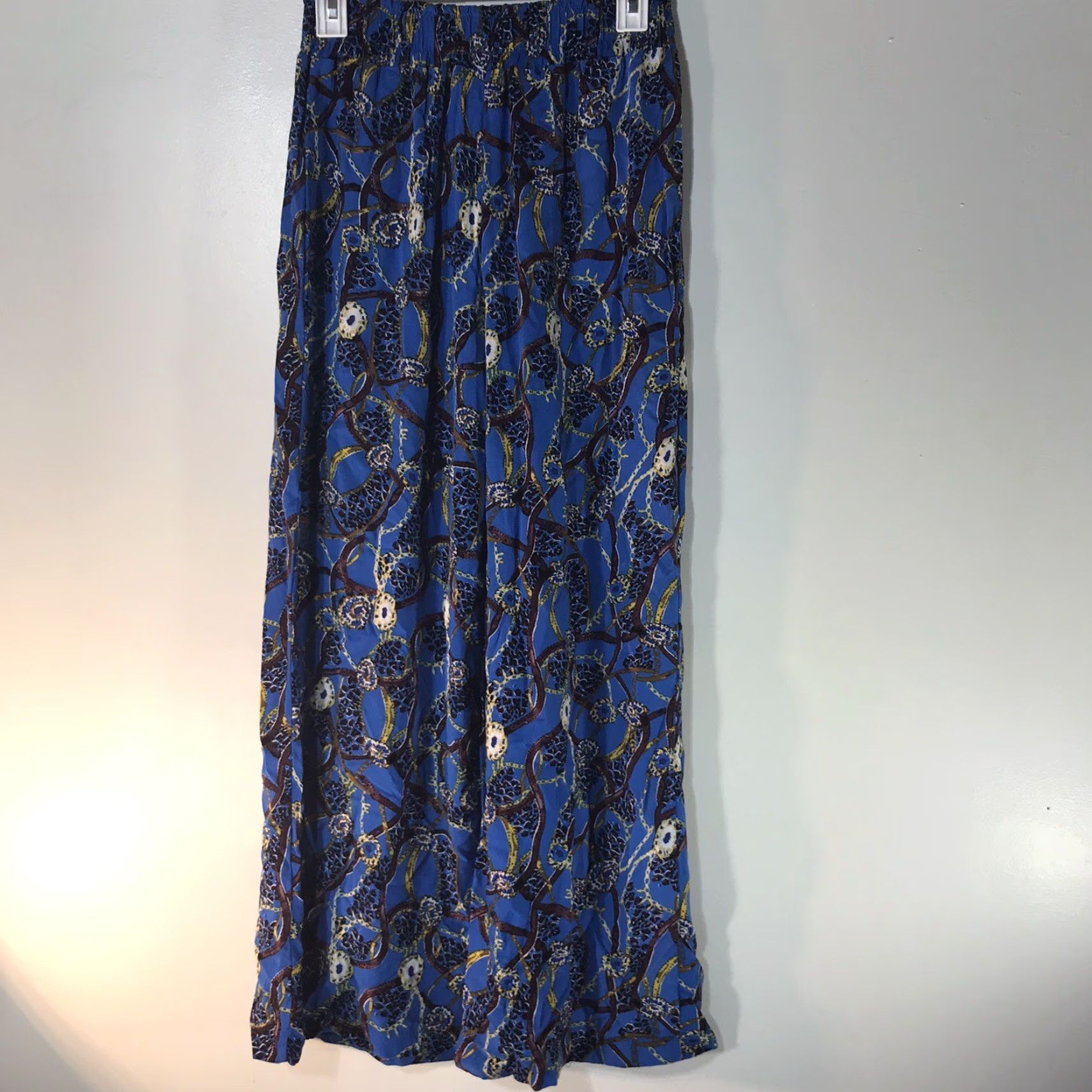 New Look New Look Women's Blue Multi Geometric Print Gaucho Pants Size S Wide-Leg Casual Size 28" / US 6 / IT 42 - 3 Thumbnail