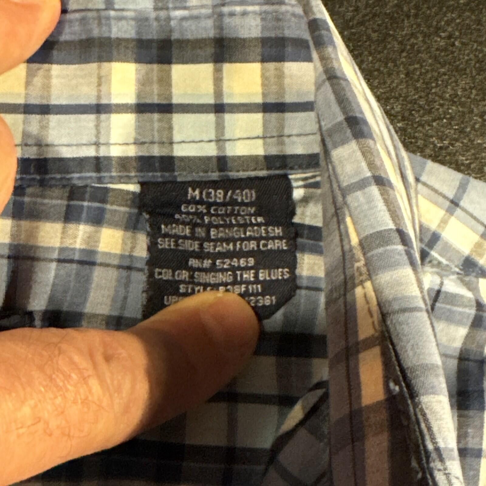 Puritan Puritan Men's Med 38/40 LS Plaid Casual Cotton Blend [649] Size US M / EU 48-50 / 2 - 5 Thumbnail