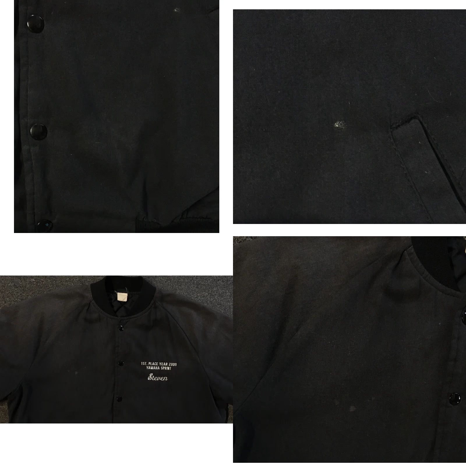 Yamaha VINTAGE Yamaha Sprint Go Kart Racing Faded Winner Jacket M Black Mens Regular Jacket Bomber USA 80s 90s Grunge Racing Size US M / EU 48-50 / 2 - 8 Thumbnail