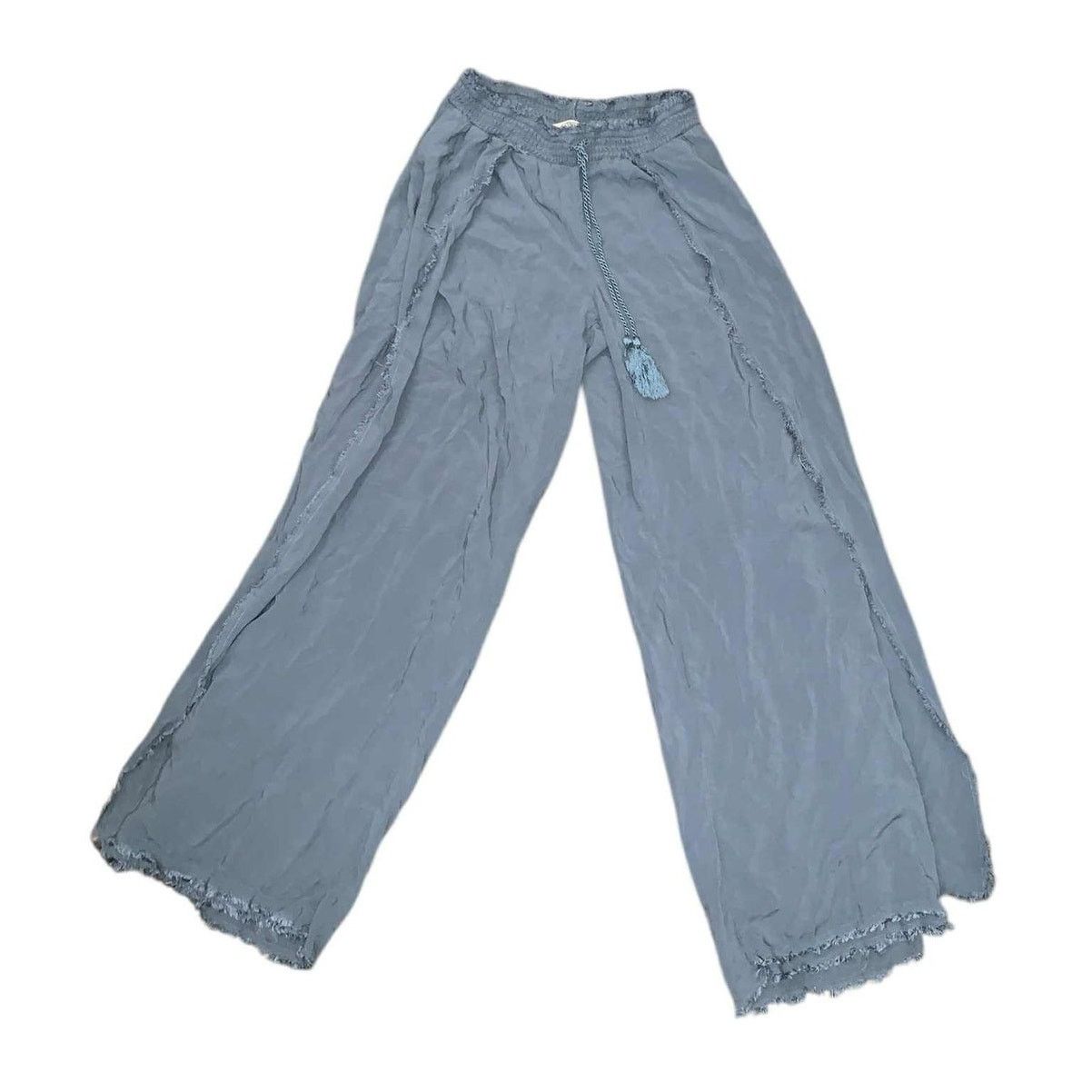 Other Vanilla Star Ruffle Slit Palazzo Pant Wide Light Beach Linen Size 24" / US 00 / IT 34 - 1 Thumbnail