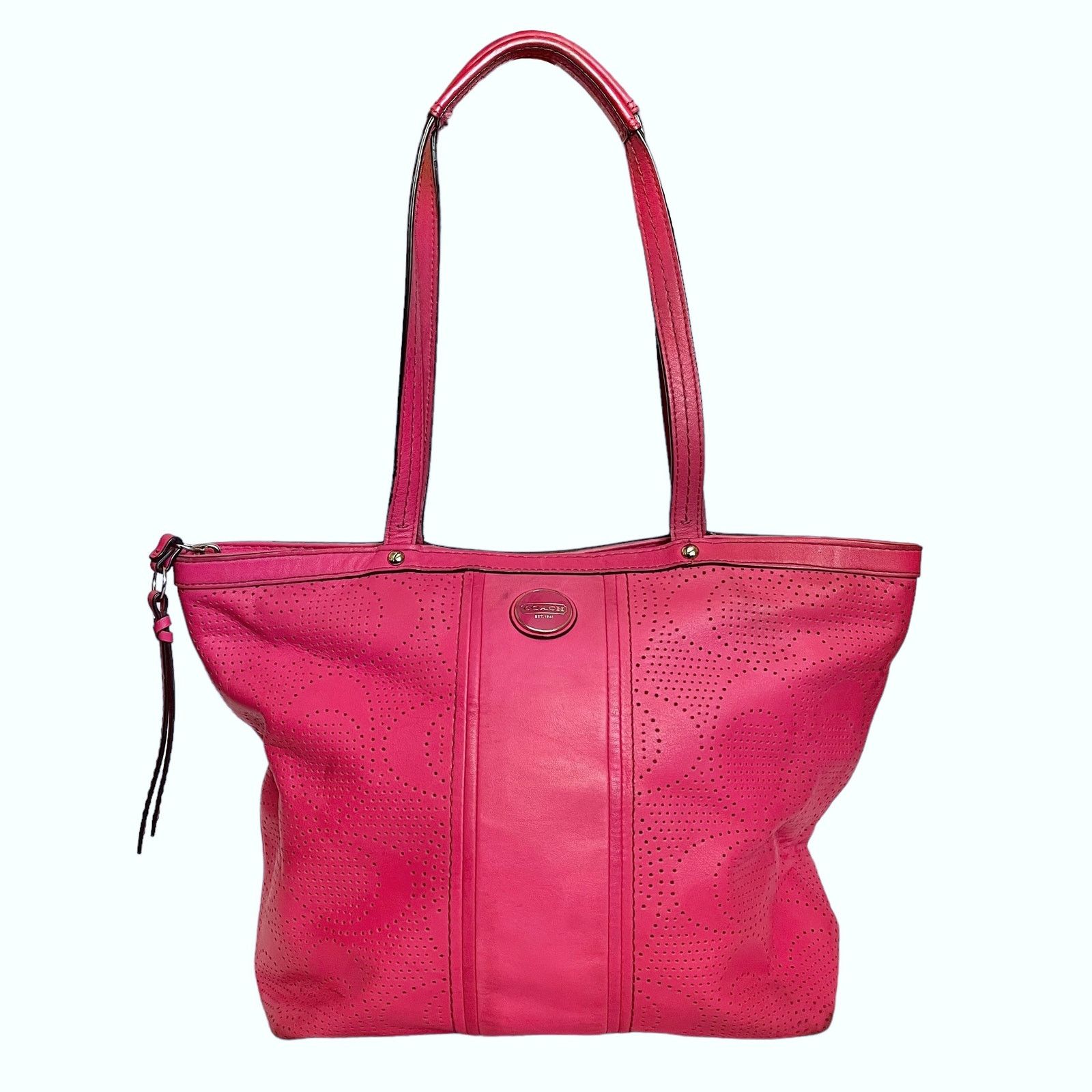 Coach perforated tote sale