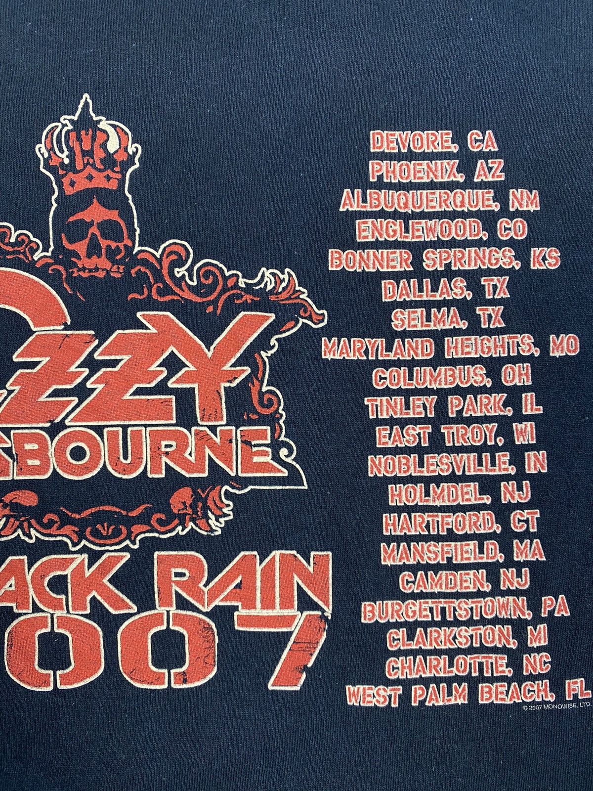 Band Tees Vintage Ozzy Ozbourne 2007 Would Tour Tee Size US S / EU 44-46 / 1 - 11 Thumbnail