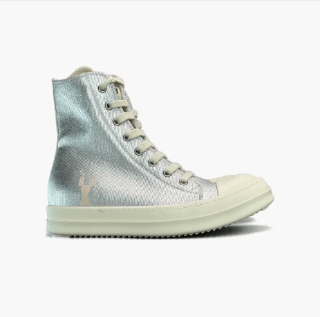 Rick Owens Rick Owens Silver High Canvas Sneakers Size 36 Size US 6 / IT 36 - 1 Thumbnail