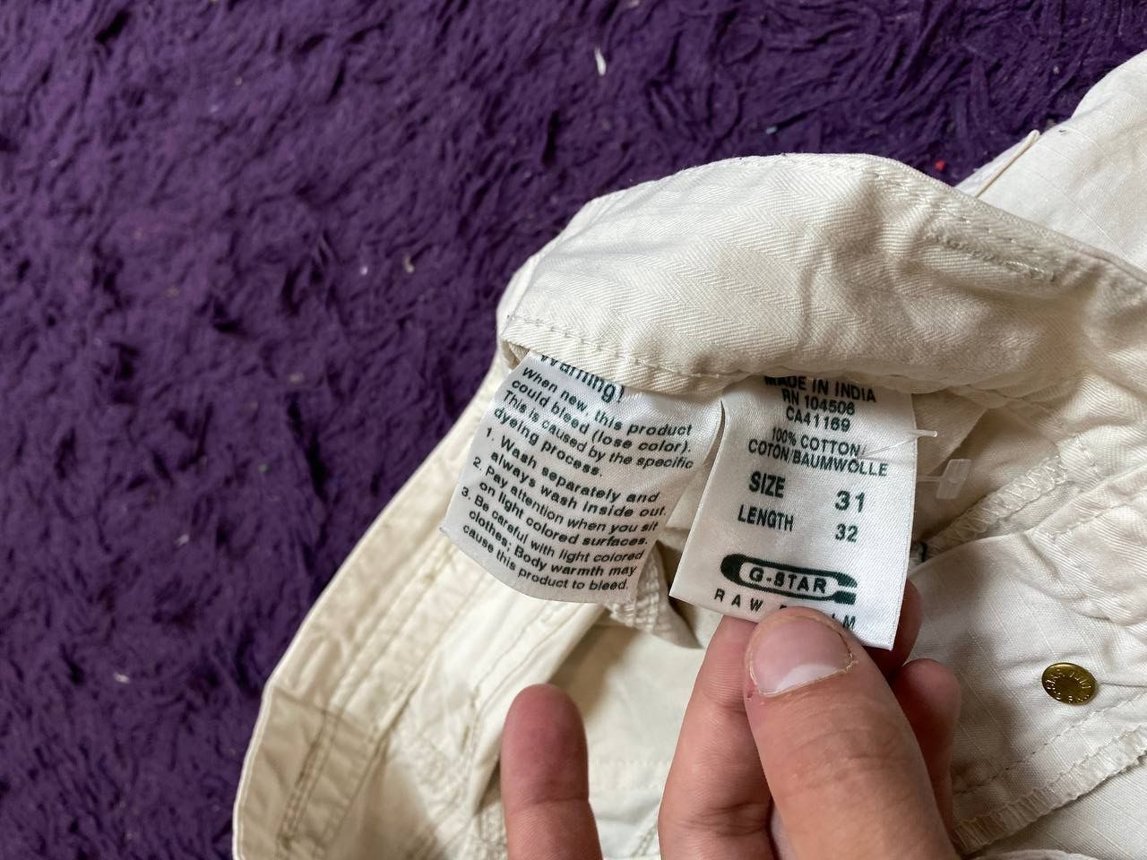 G-Star Vintage G-Star Raw White Denim Jeans Size 31 Size US 31 - 2 Thumbnail