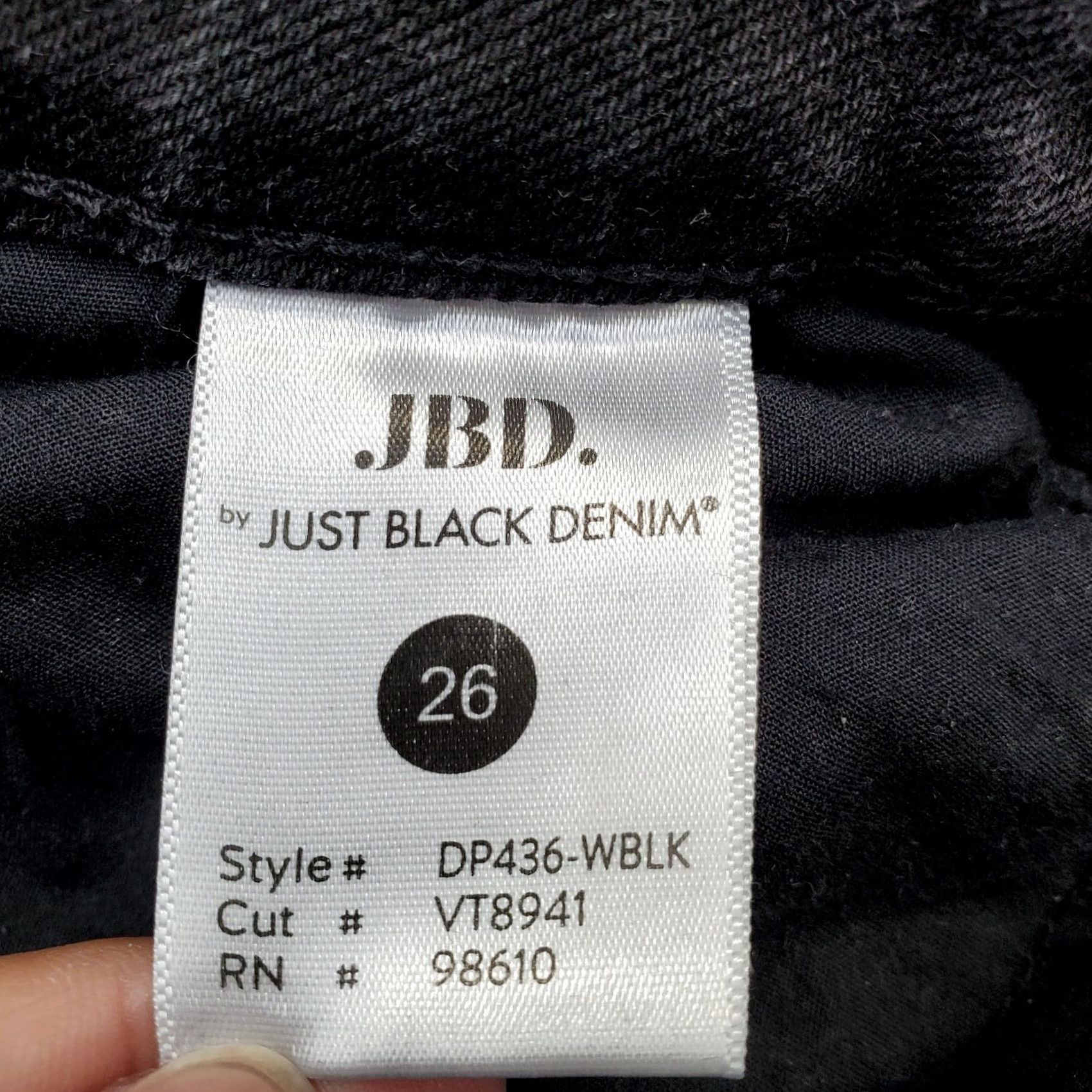 Denime JUST BLACK JBD Jeans Womens 26 Black Distressed Streetwear Straight Leg Jeans WWomens Size 26 Black Distressed Straight Jeans Size 26" / US 2 / IT 38 - 7 Thumbnail