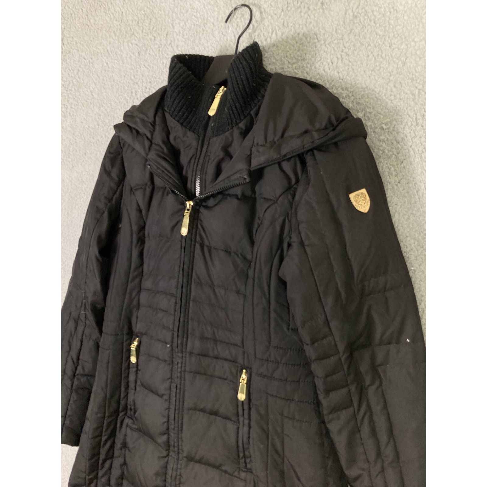 Designer × Vince Camuto Vince Camuto Women's Medium Black Down Parka Hooded Size M / US 6-8 / IT 42-44 - 8 Thumbnail