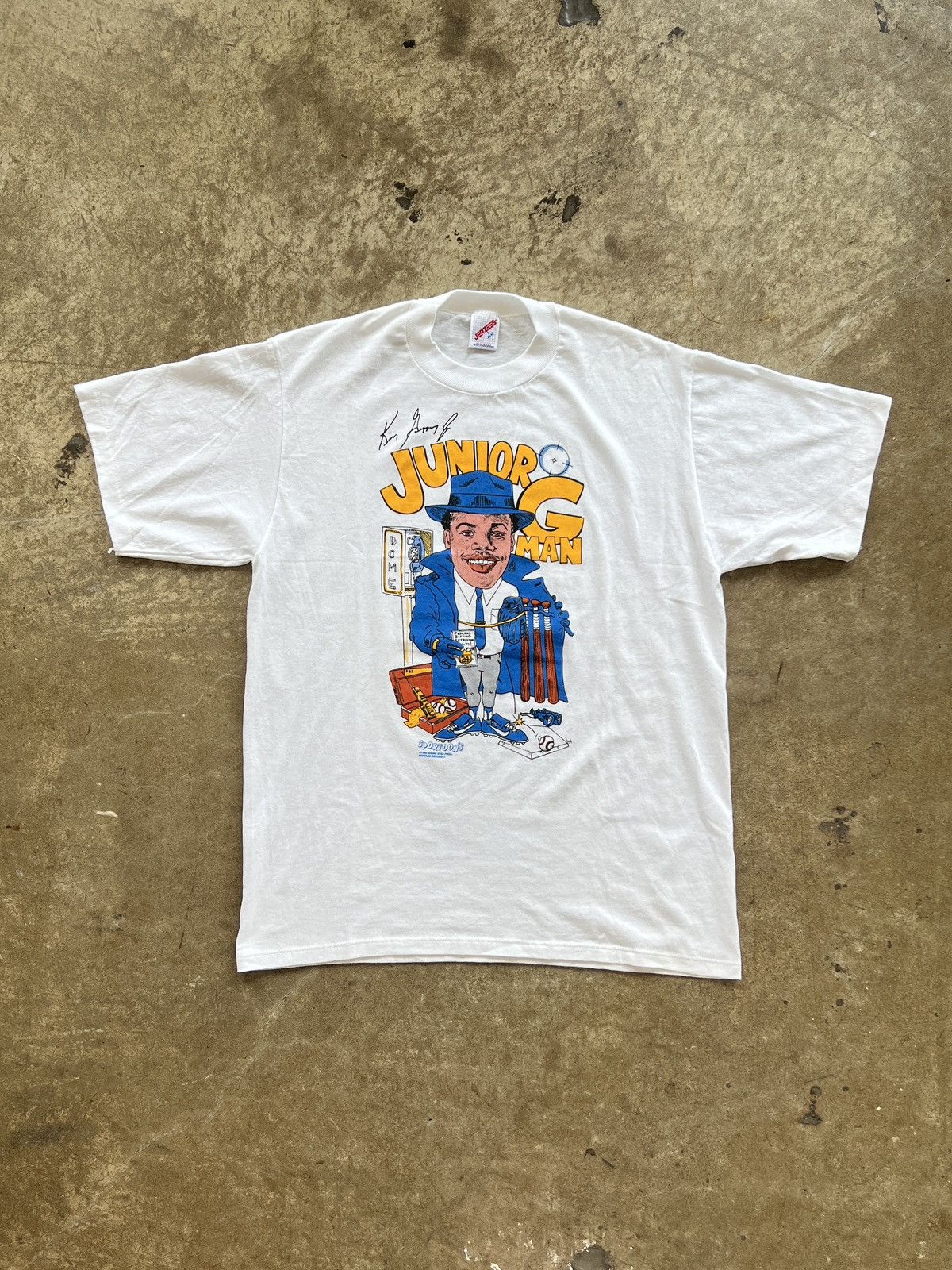 MLB Vintage 1990 Ken Griffey Jr Junior G Single Stitch Tee Large Size US L / EU 52-54 / 3 - 2 Thumbnail