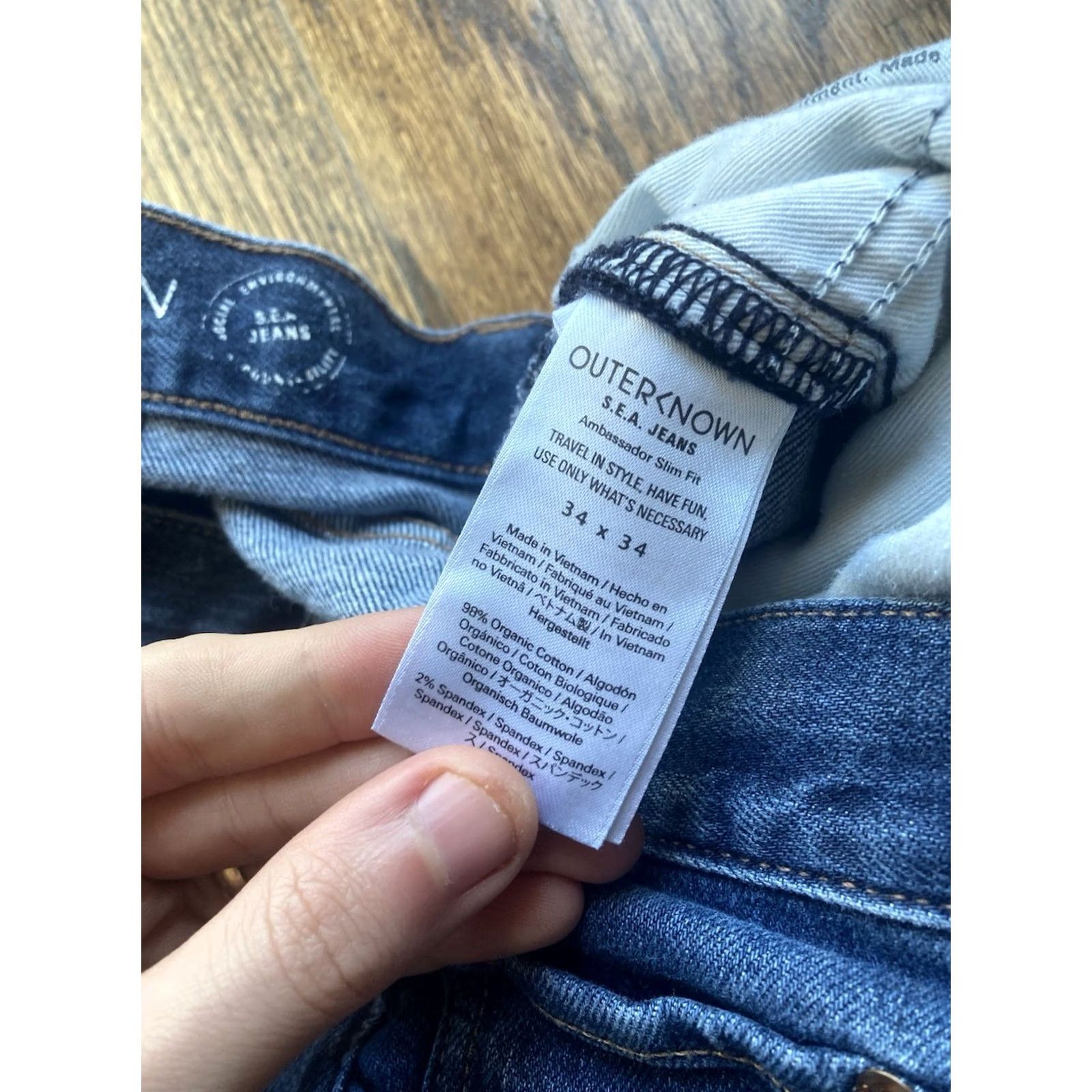 Outerknown Outerknown Jeans Men 34x30 Ambassador Slim Fit Blue Denim Organic Cotton Straight 5-Pocket Design Regular Men's Jeans Body: 30 Inseam Size US 34 / EU 50 - 7 Thumbnail