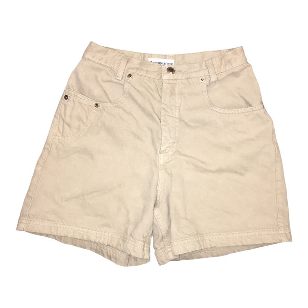 Other VINTAGE 90s Y2K High Waisted Rise Jean Shorts Khaki 29" Sz 7 Size 29" - 1 Thumbnail