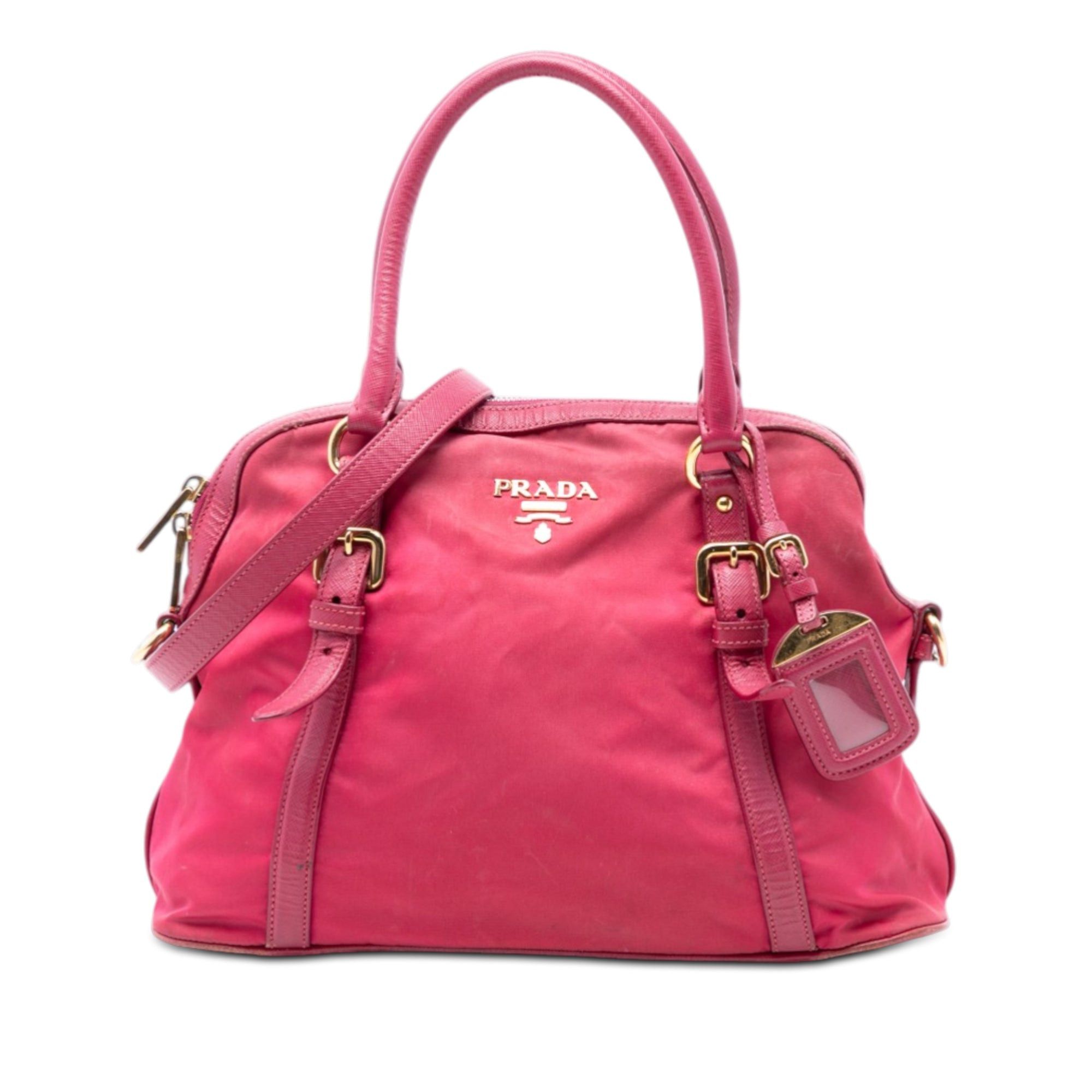 Prada Saffiano Trimmed Tessuto Dome Satchel Size ONE SIZE - 1 Thumbnail