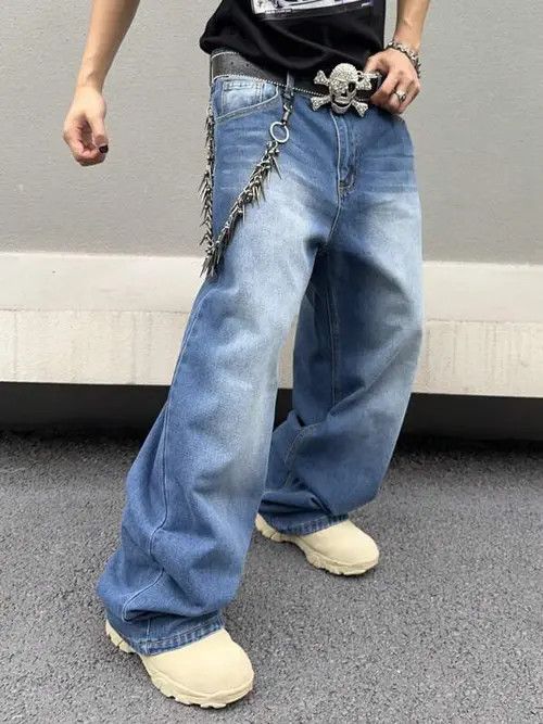 Jean Washed Y2k Denim Jeans Skate fit Baggy Size US 32 / EU 48 - 3 Thumbnail