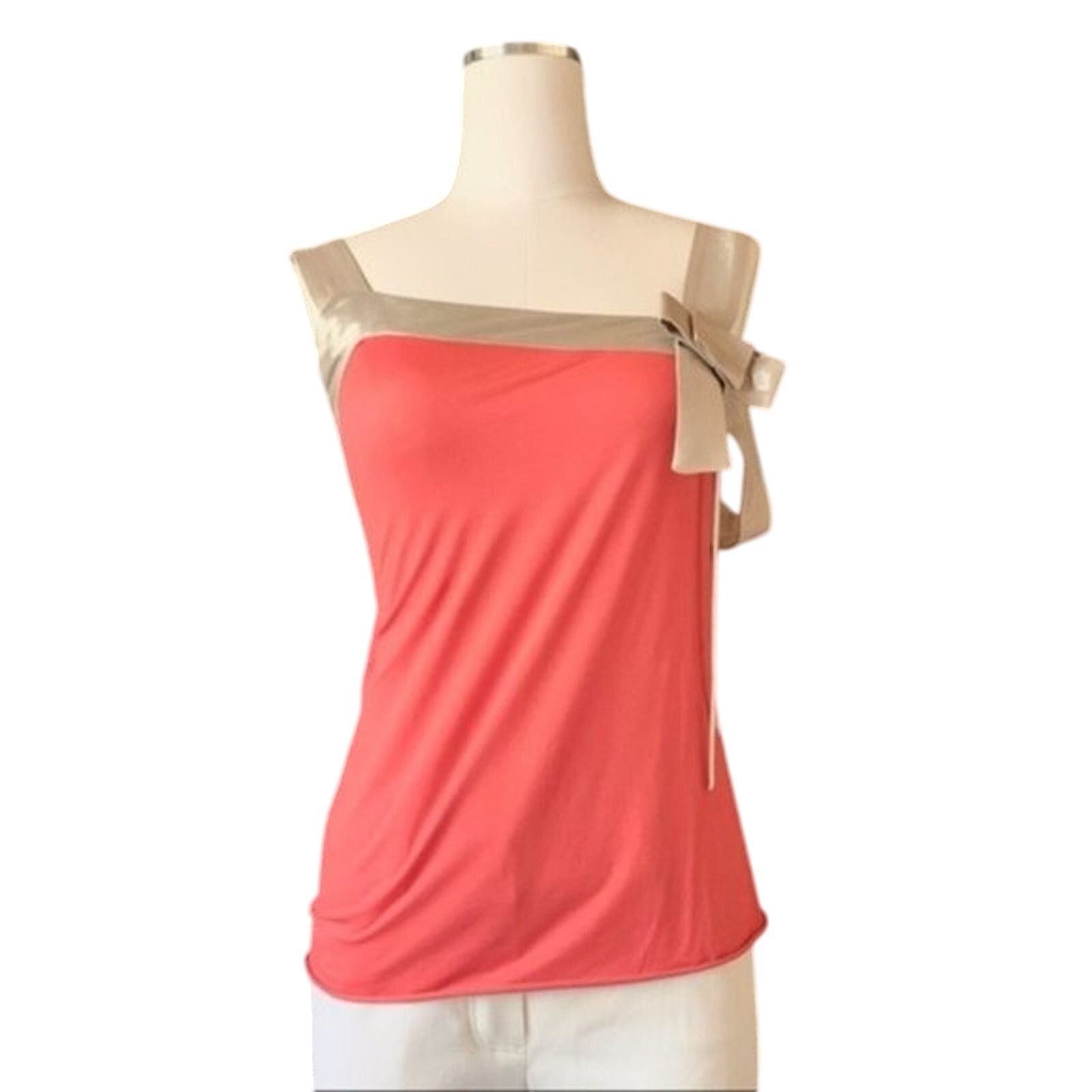 Stella McCartney Stella McCartney Knit Sleeveless blouse with Coral gold bow Size S / US 4 / IT 40 - 1 Thumbnail