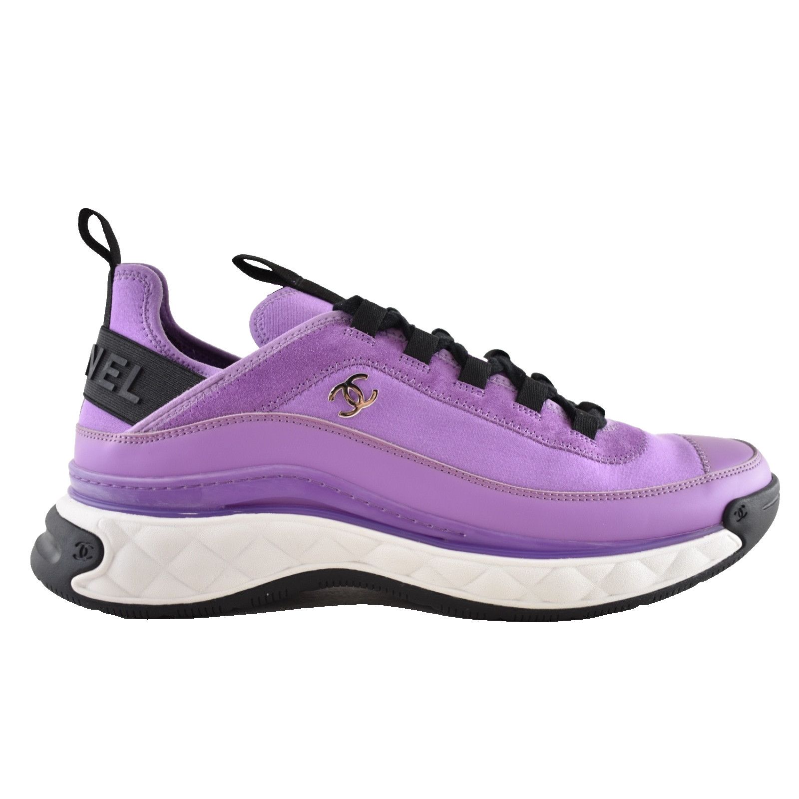 Chanel Chanel 20C Mens Purple Black White CC Logo Lace Up Low Size US 11 / EU 44 - 1 Thumbnail