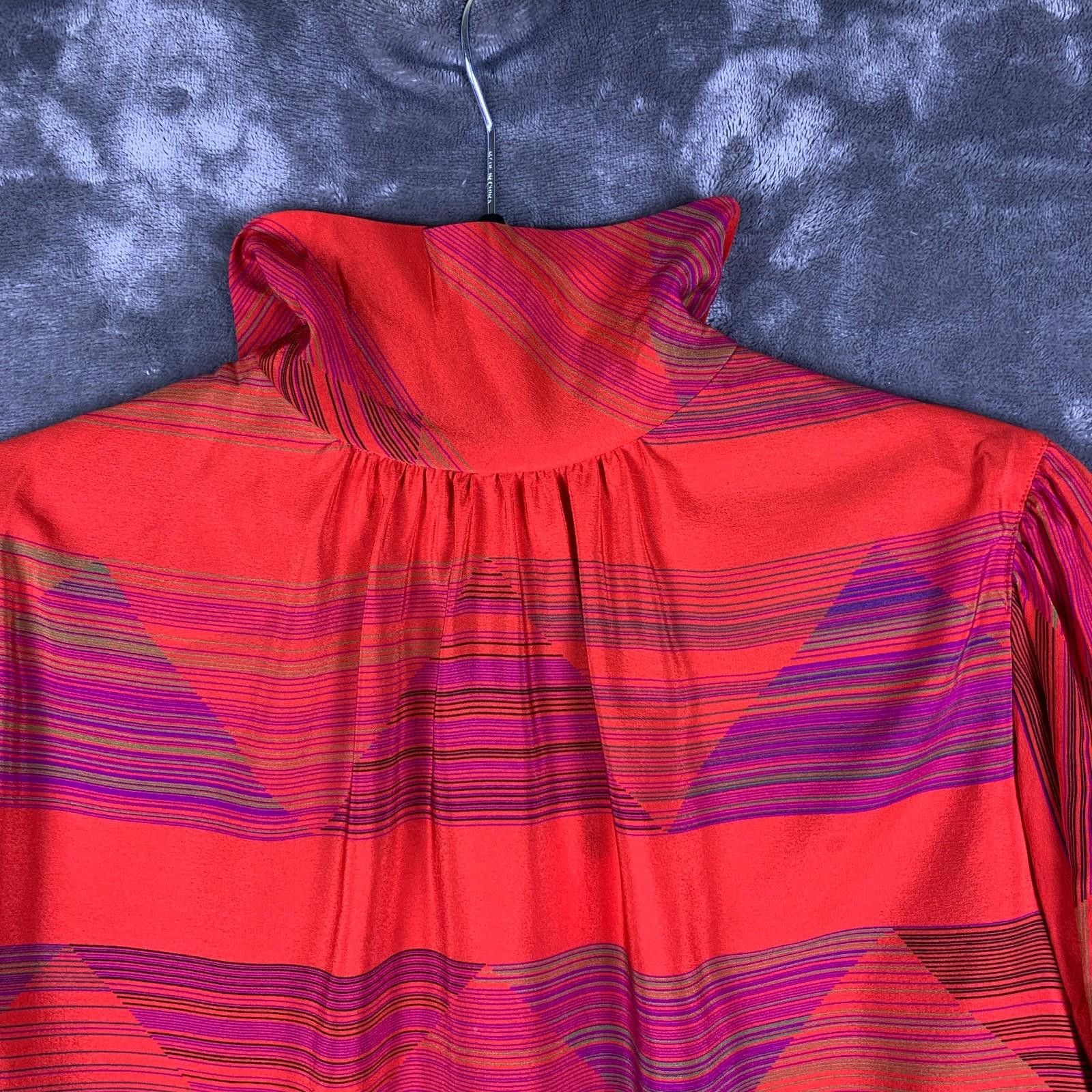 The Unbranded Brand Vintage 80s China Collar High Cuff Abstract Silk Shirt (316) Size US S / EU 44-46 / 1 - 7 Thumbnail