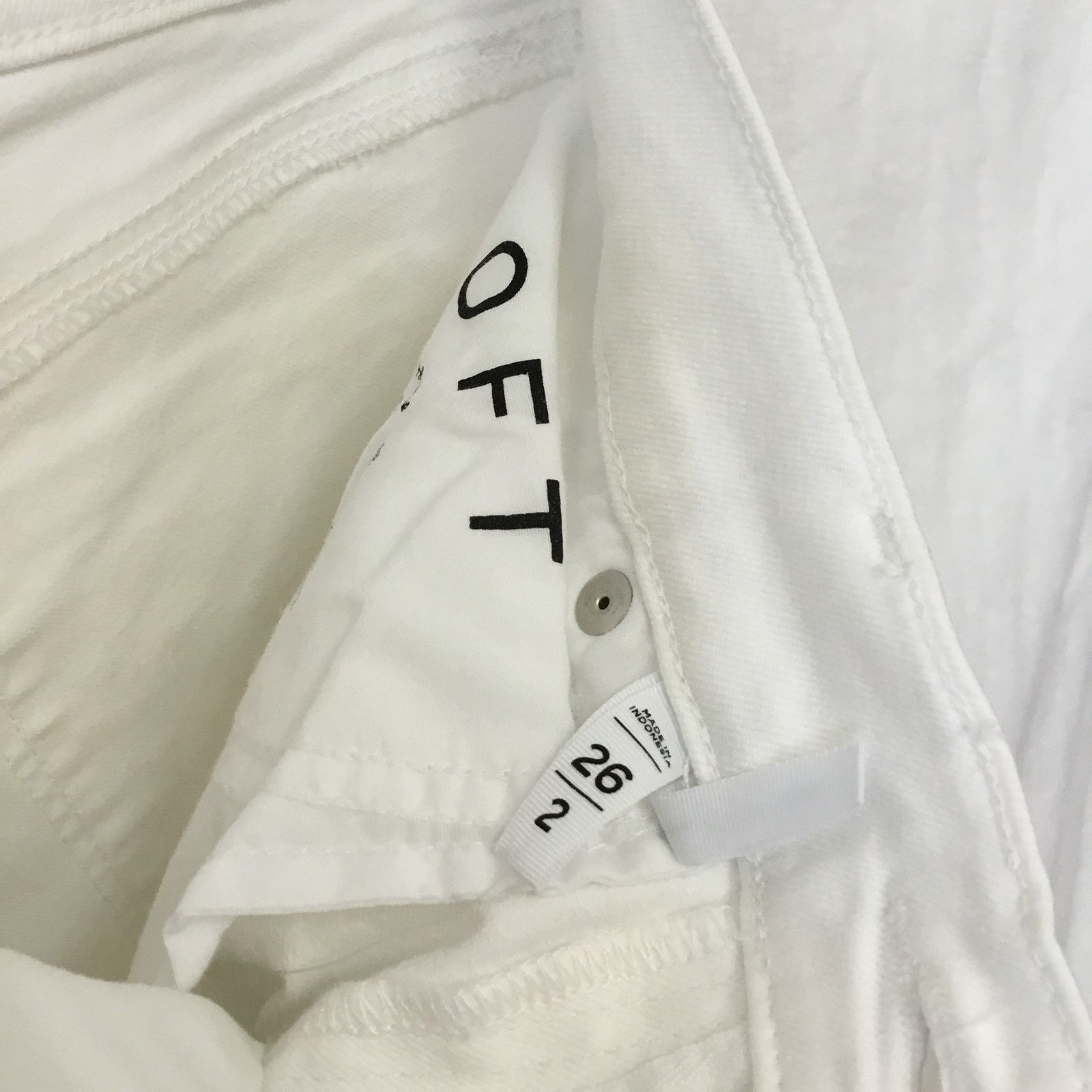 Loft LOFT White Skinny Crop Jeans with Stretch Size 26" / US 2 / IT 38 - 5 Thumbnail