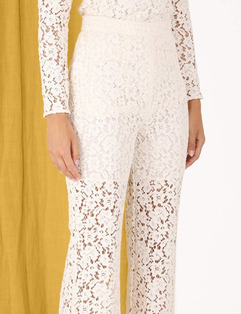 oc11z0226 Illuminate Lace Straight Pants In Ivory