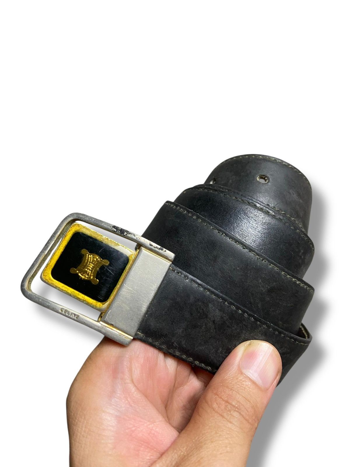 Celine Vintage Celine Paris Leather Belt (142) Size 42 - 1 Thumbnail