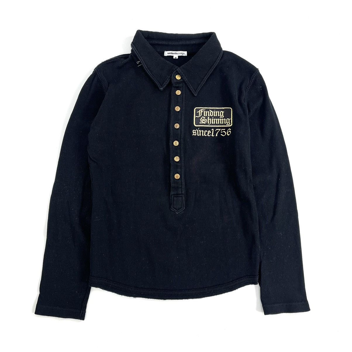 If Six Was Nine × Japanese Brand × Le Grande Bleu (L.G.B.) Semantic Design Grunge Poem Cross Button Long Sleeve Size M / US 6-8 / IT 42-44 - 13 Thumbnail